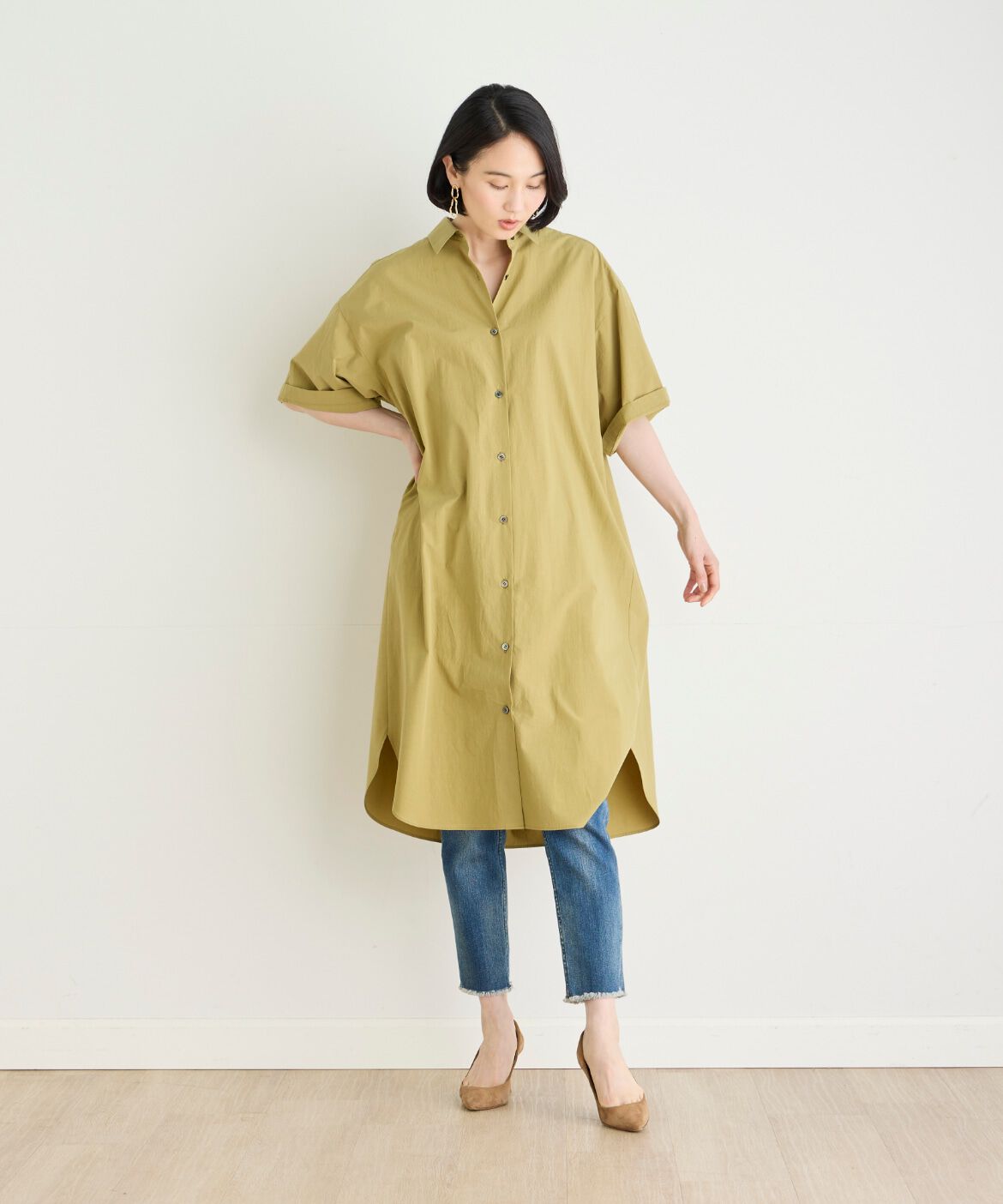 7-IDconcept.「オーバーサイズシャツ」|ワンピース|