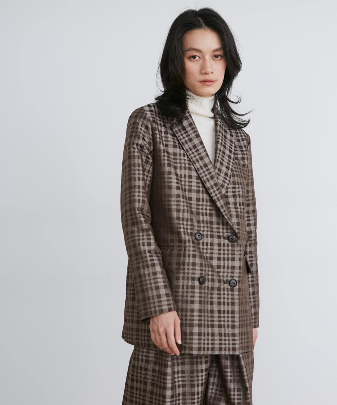 INED「チェックジャガードダブルブレストジャケット《la veille by SUPERIOR CLOSET》」|テーラードジャケット|