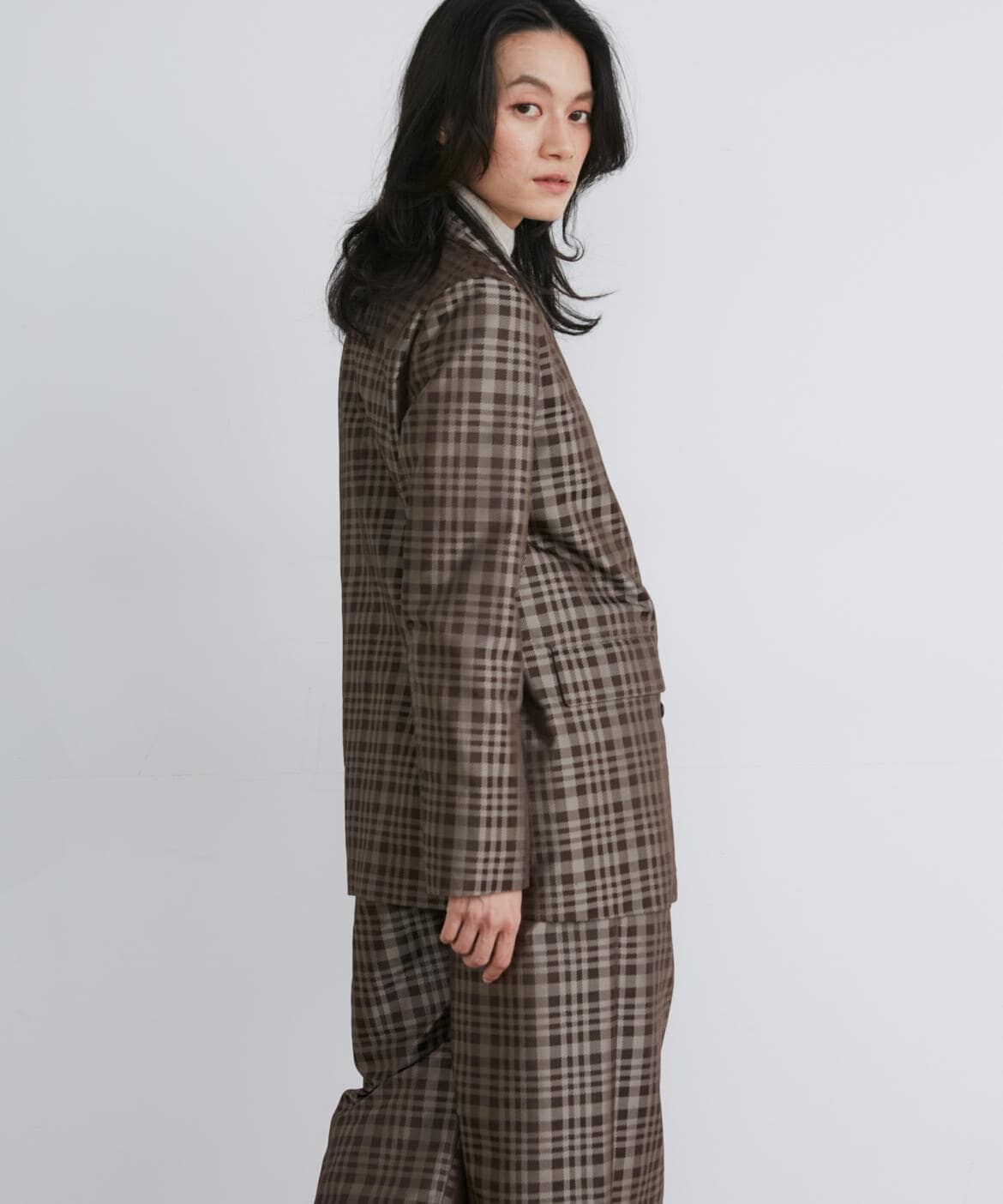 INED「チェックジャガードダブルブレストジャケット《la veille by SUPERIOR CLOSET》」|テーラードジャケット|