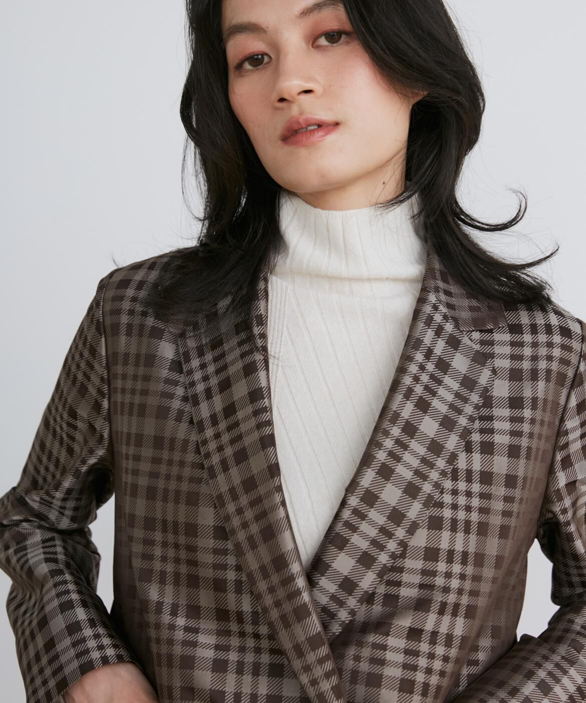 INED「チェックジャガードダブルブレストジャケット《la veille by SUPERIOR CLOSET》」|テーラードジャケット|