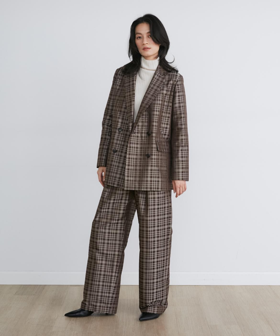 INED「チェックジャガードダブルブレストジャケット《la veille by SUPERIOR CLOSET》」|テーラードジャケット|