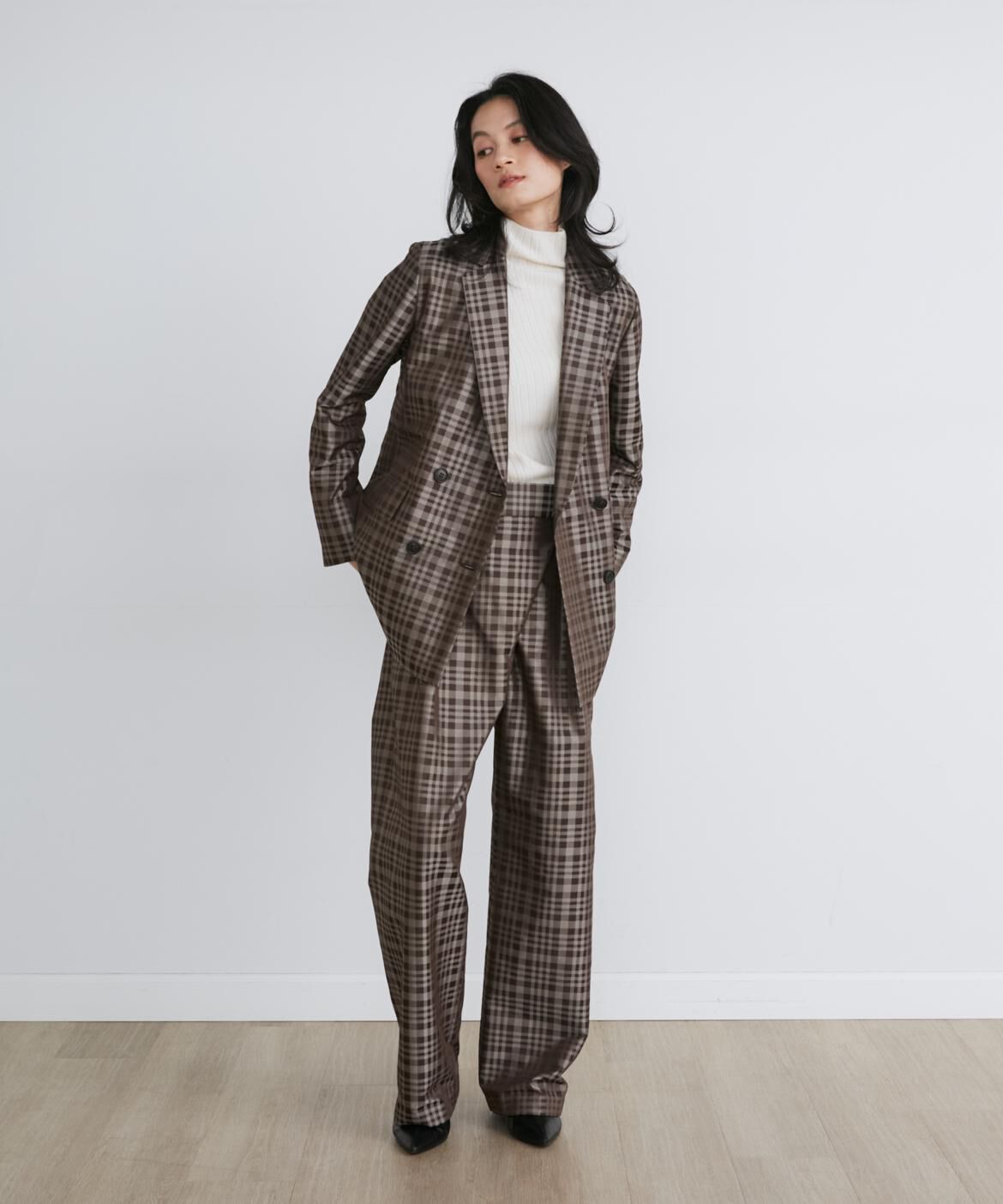 INED「チェックジャガードダブルブレストジャケット《la veille by SUPERIOR CLOSET》」|テーラードジャケット|