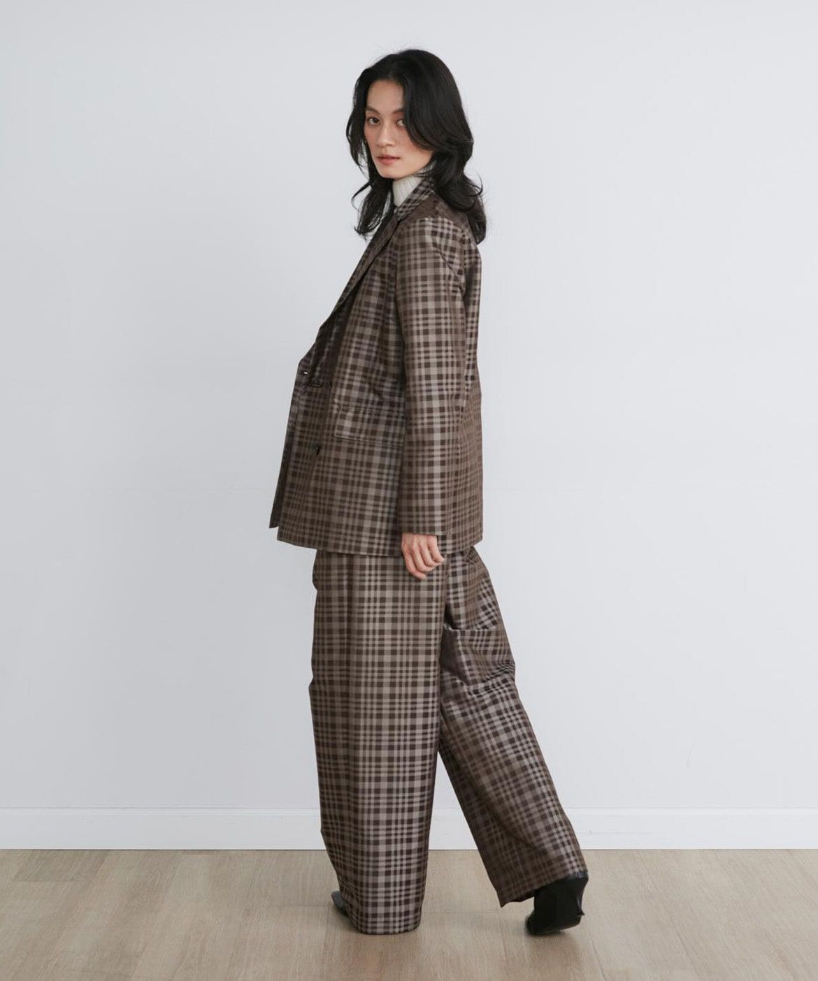 INED「チェックジャガードダブルブレストジャケット《la veille by SUPERIOR CLOSET》」|テーラードジャケット|