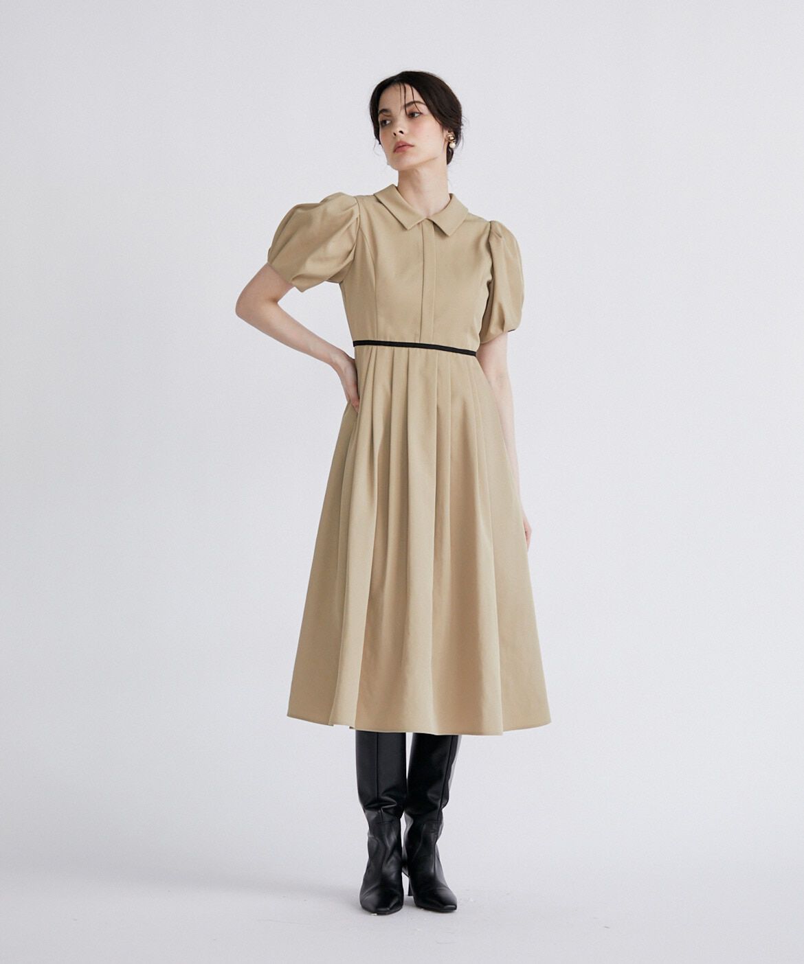 Maglie le cassetto「《M Maglie le cassetto》衿付きボリュームスリーブワンピース」|ワンピース|