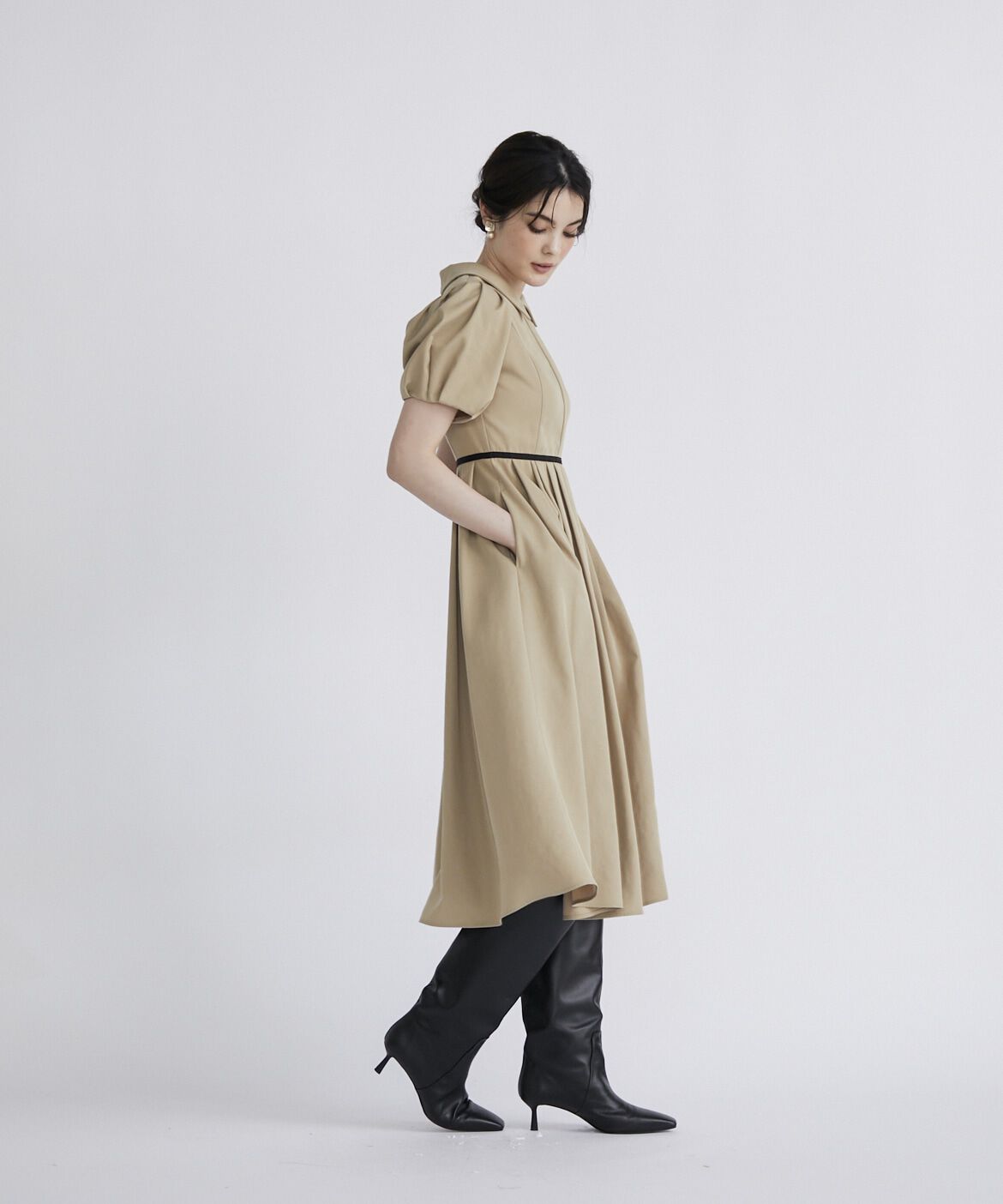 Maglie le cassetto「《M Maglie le cassetto》衿付きボリュームスリーブワンピース」|ワンピース|