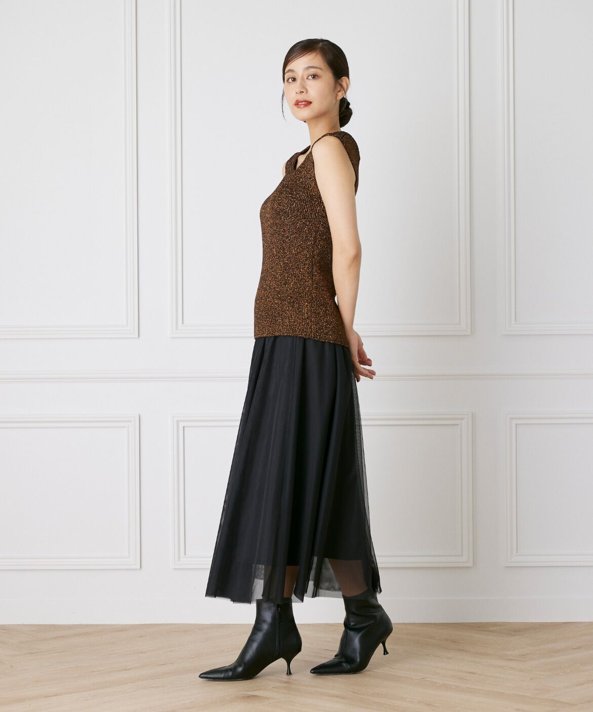 INED「ラメノースリーブニット《Luftrobe》」|ニット・セーター|