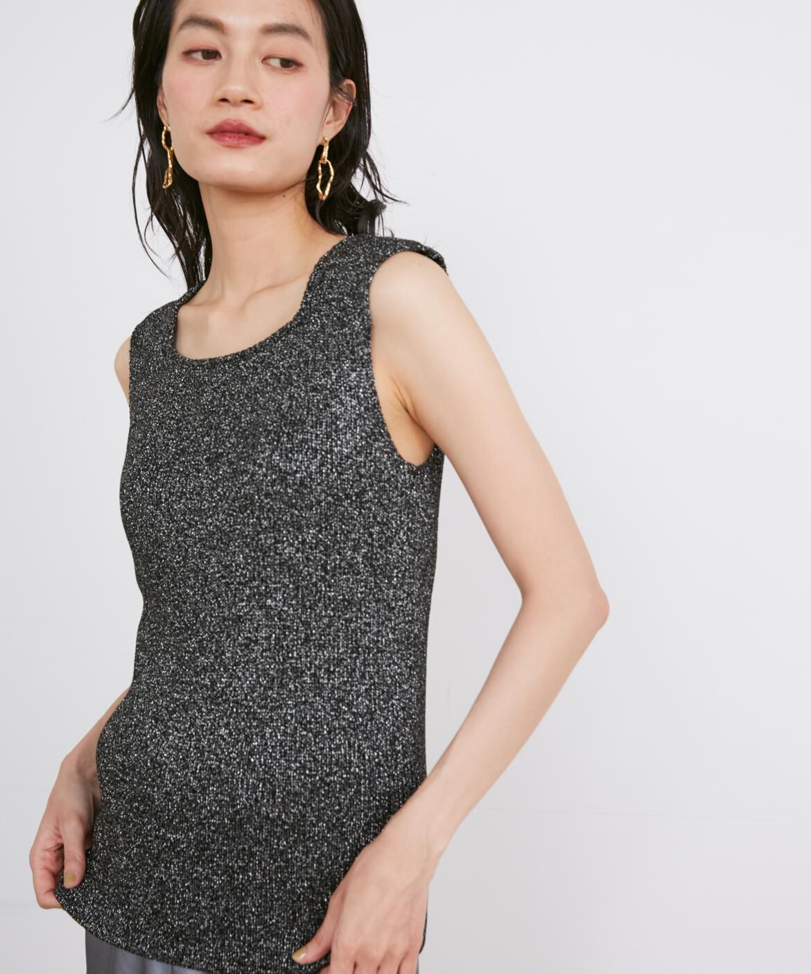 INED「ラメノースリーブニット《Luftrobe》」|ニット・セーター|