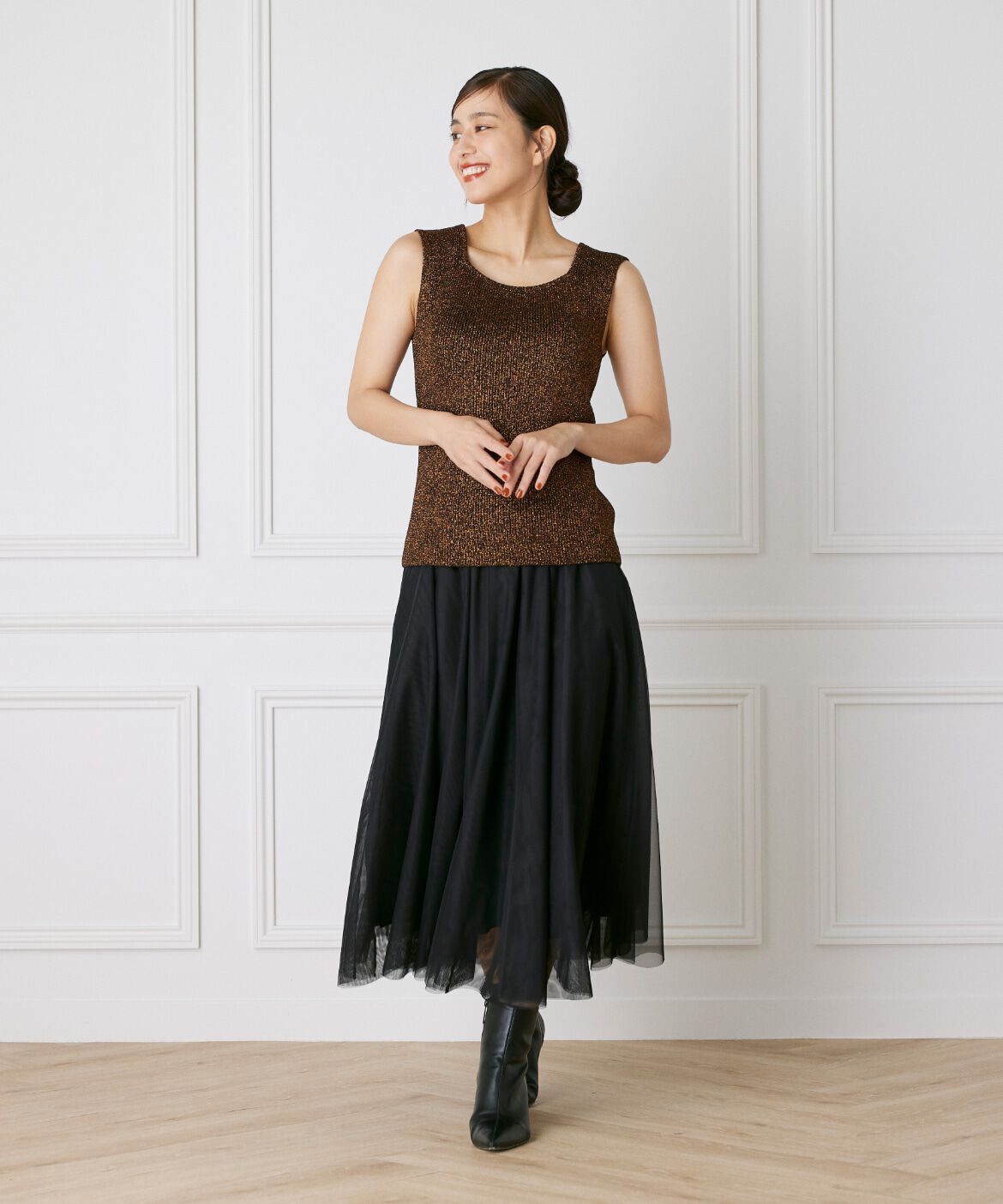 INED「ラメノースリーブニット《Luftrobe》」|ニット・セーター|