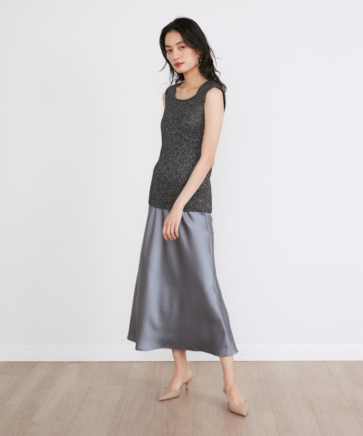 INED「ラメノースリーブニット《Luftrobe》」|ニット・セーター|