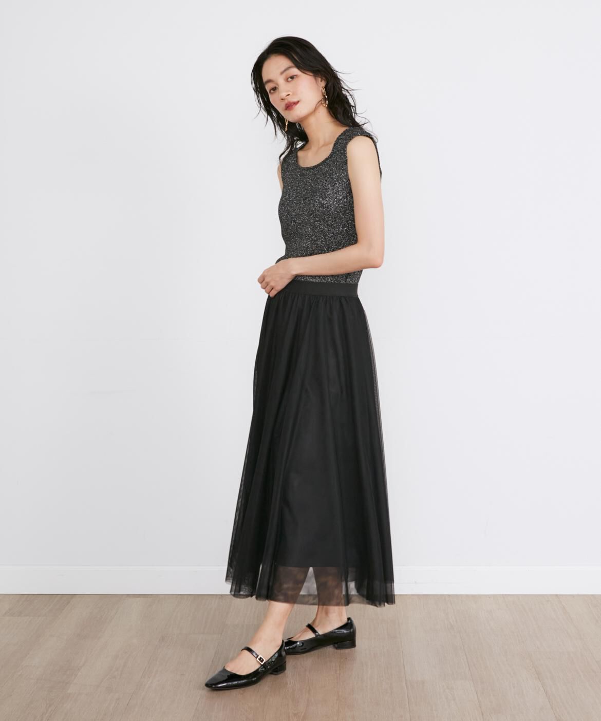 INED「ラメノースリーブニット《Luftrobe》」|ニット・セーター|