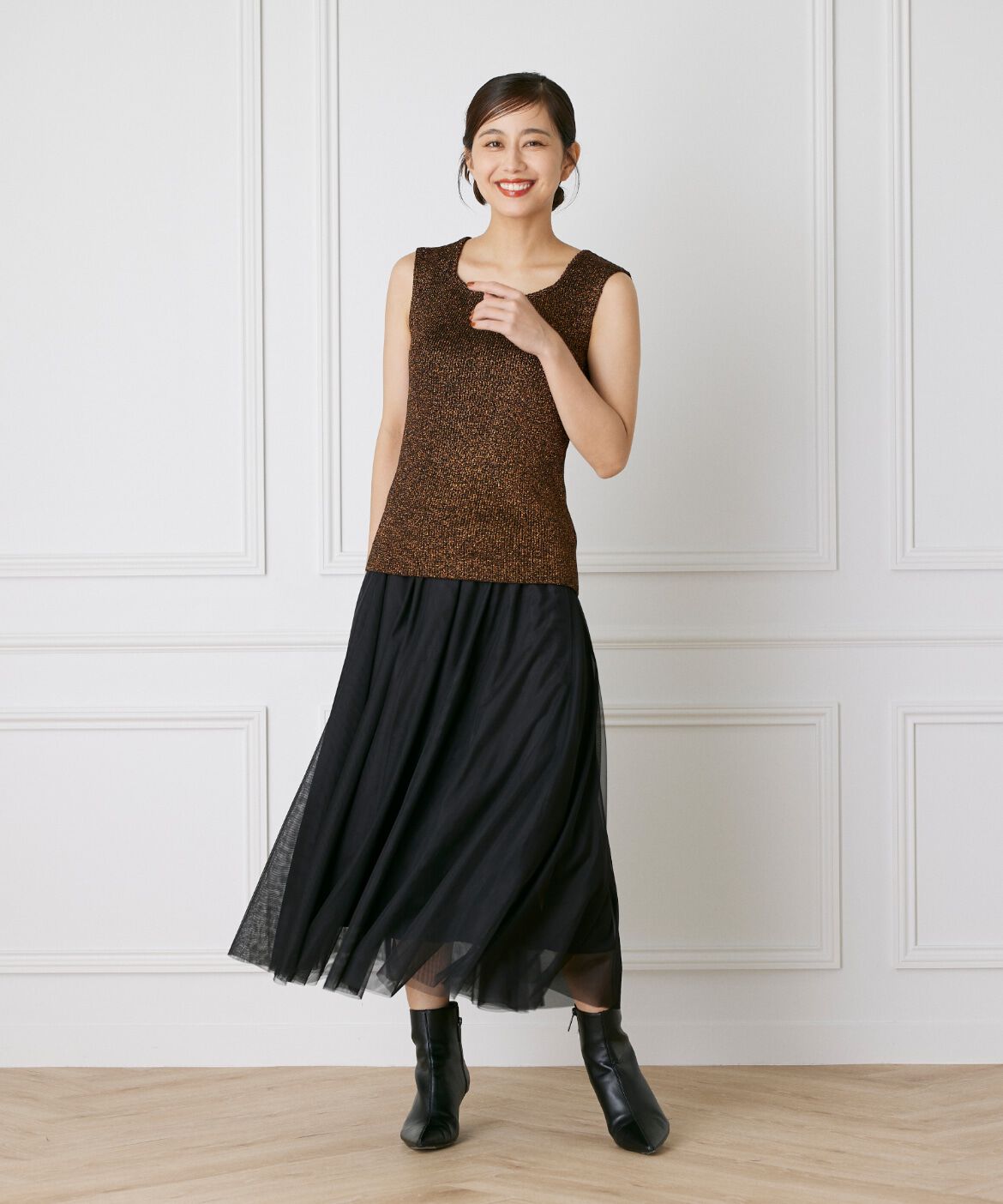 INED「ラメノースリーブニット《Luftrobe》」|ニット・セーター|