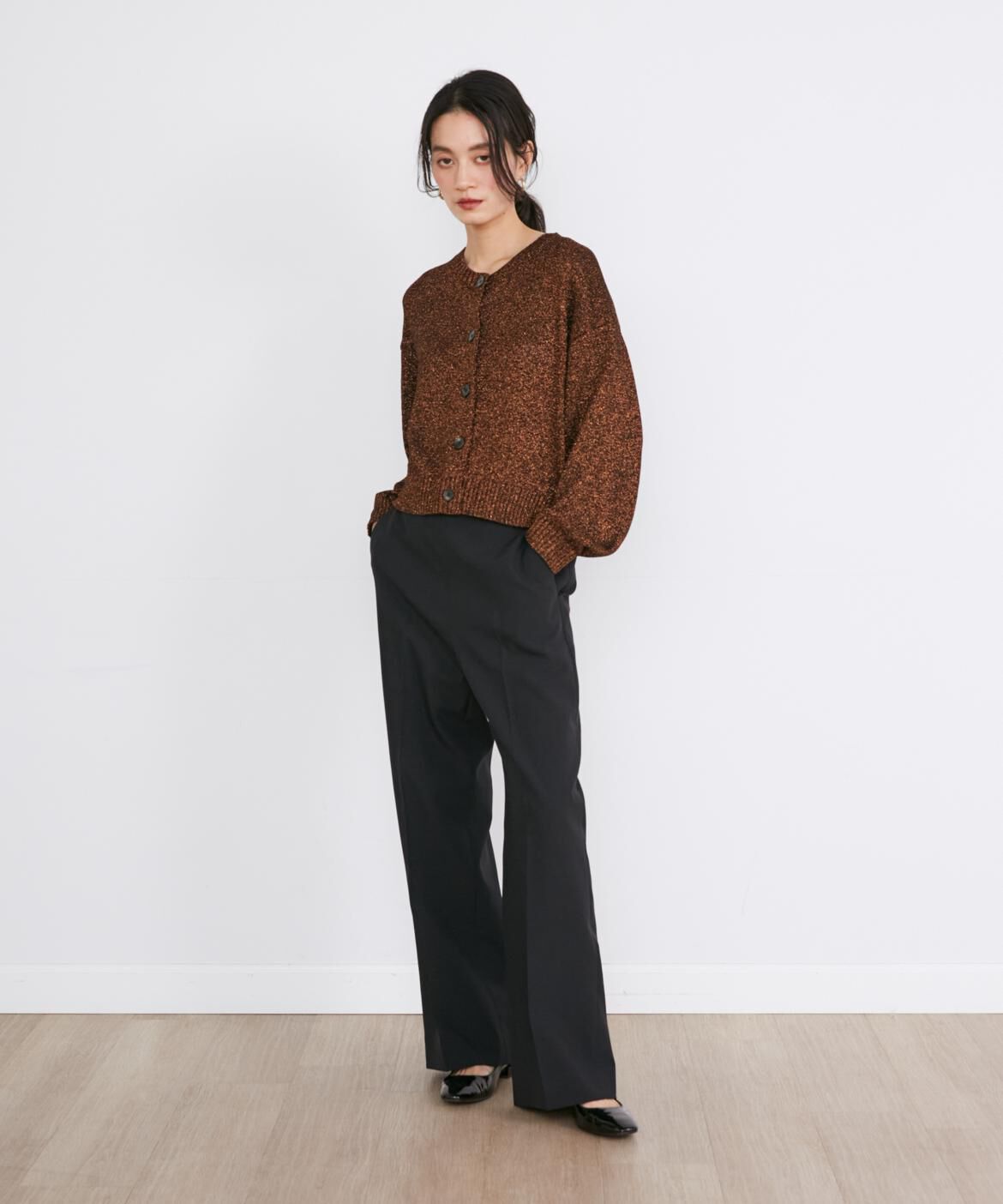 INED「ラメコンパクトカーディガン《Luftrobe》」|カーディガン|