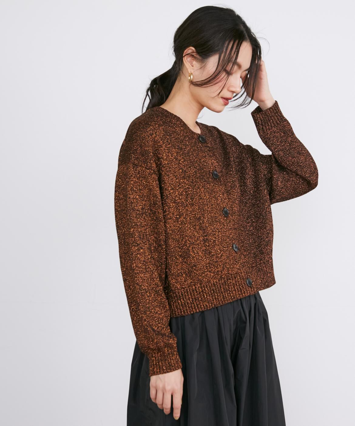 INED「ラメコンパクトカーディガン《Luftrobe》」|カーディガン|