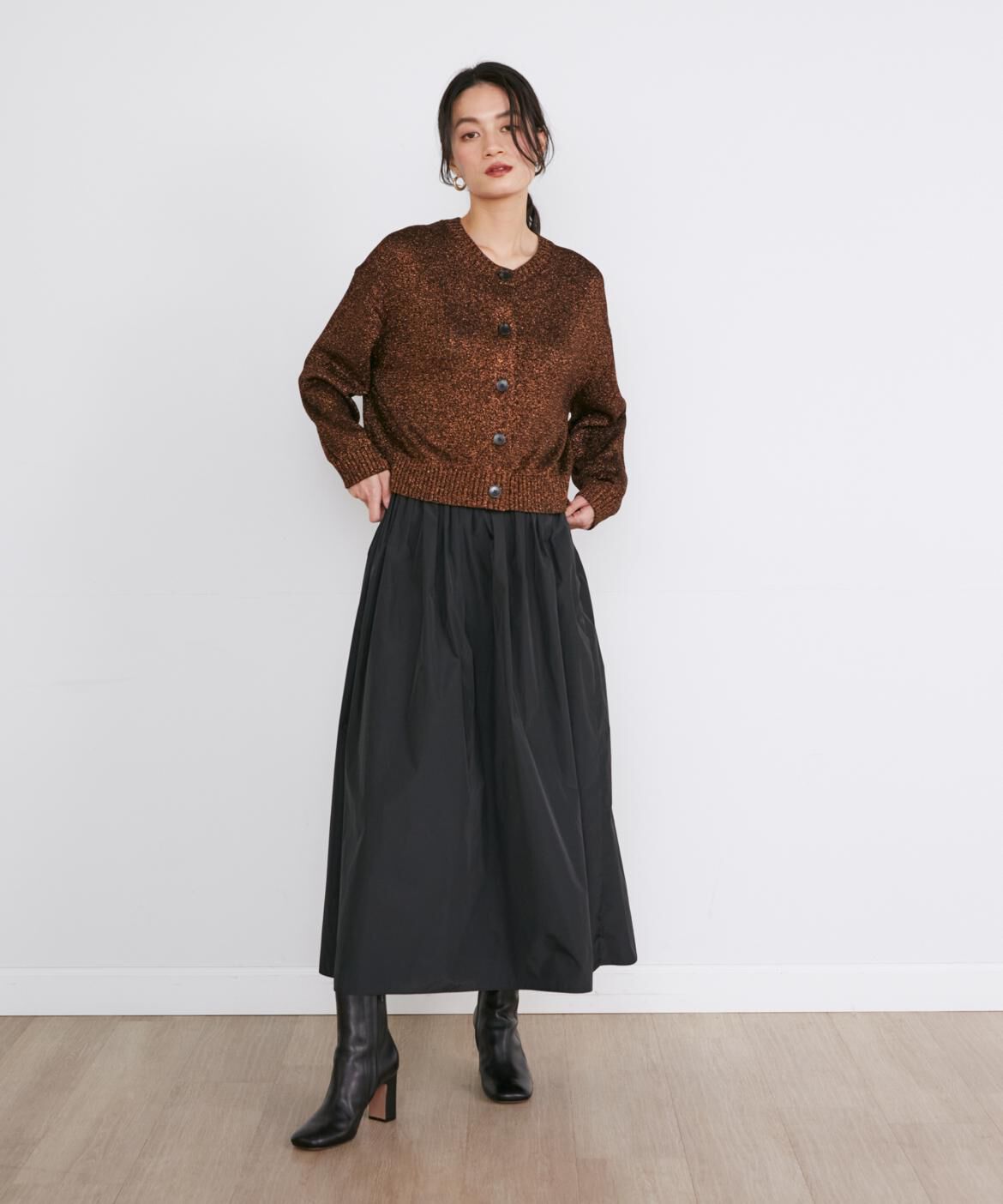 INED「ラメコンパクトカーディガン《Luftrobe》」|カーディガン|