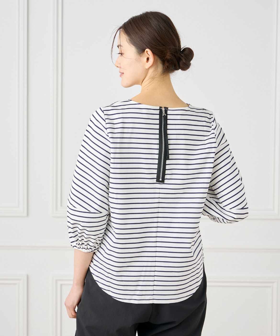 I.T.'S international「デザインスリーブプルオーバーカットソー」|Tシャツ・カットソー|ネイビー