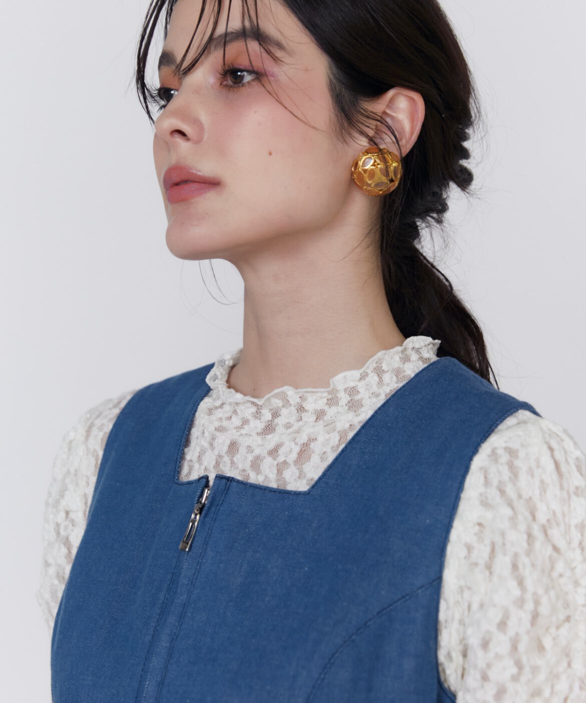 Maglie le cassetto「《大きいサイズ》デニムワンピース」|ワンピース|