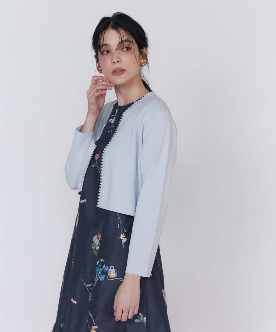 Maglie le cassetto「《大きいサイズ》パールカーディガン《M Maglie le cassetto》」|ニット・セーター|