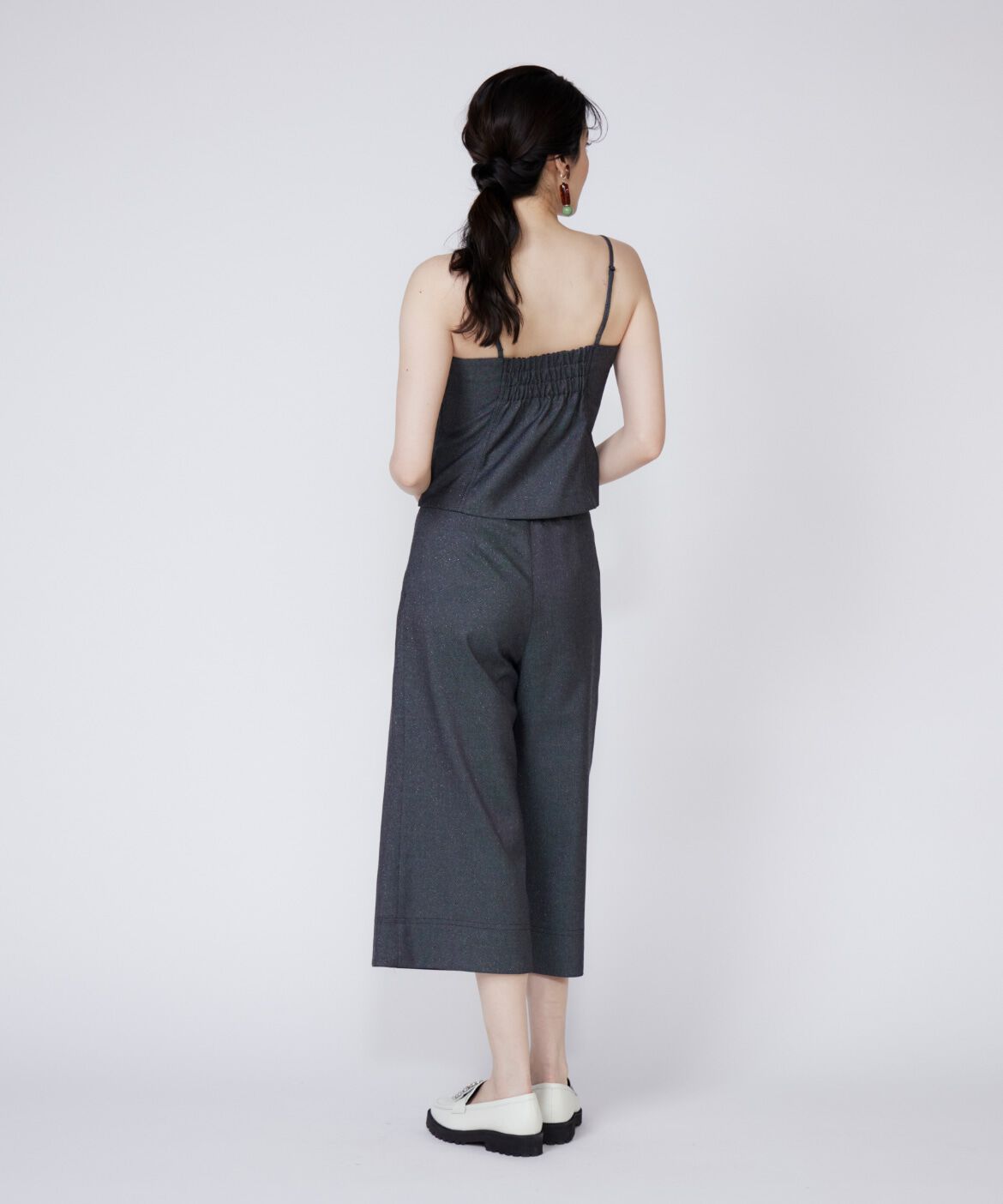 Maglie le cassetto「《大きいサイズ》ラメデニムハイウエストパンツ」|デニム|