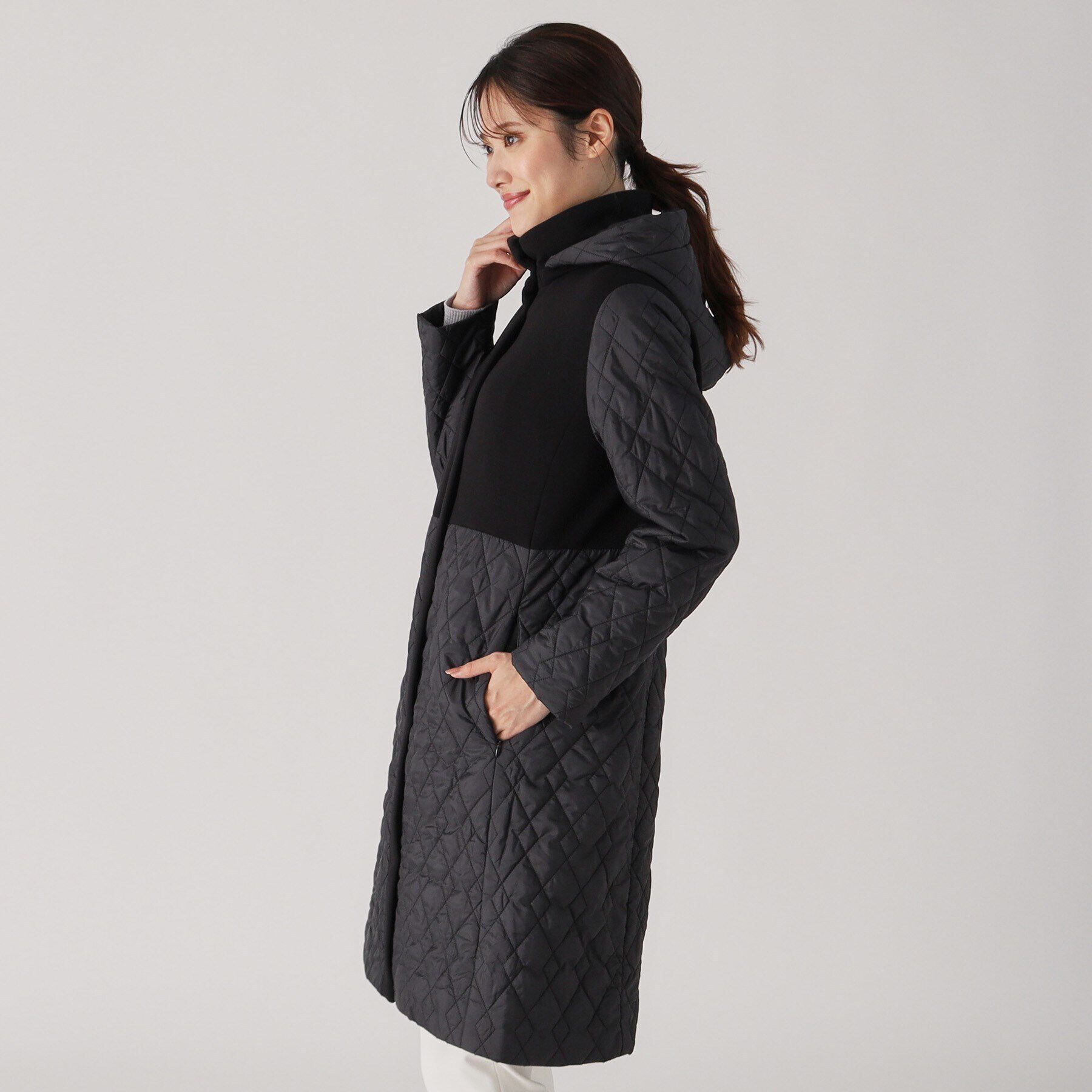 COUP DE CHANCE「【中綿キルトコート／軽くて暖かい／フード取外し可】細見えと着心地の良さ◎中綿キルトコート」|ダウン|
