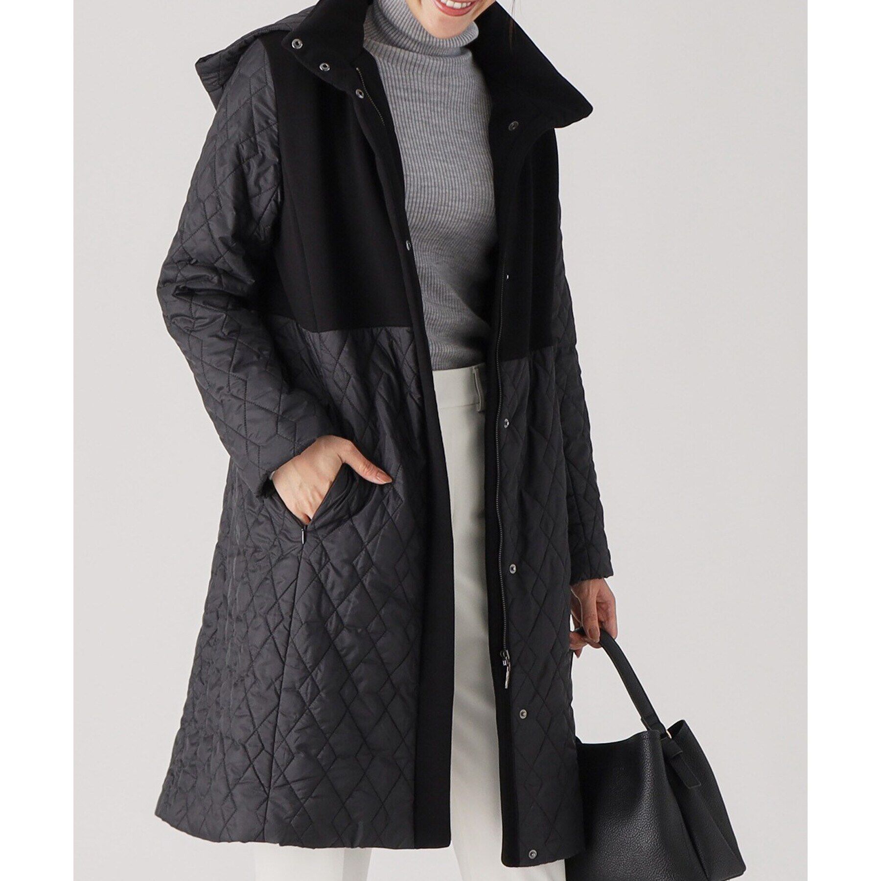 COUP DE CHANCE「【中綿キルトコート／軽くて暖かい／フード取外し可】細見えと着心地の良さ◎中綿キルトコート」|ダウン|