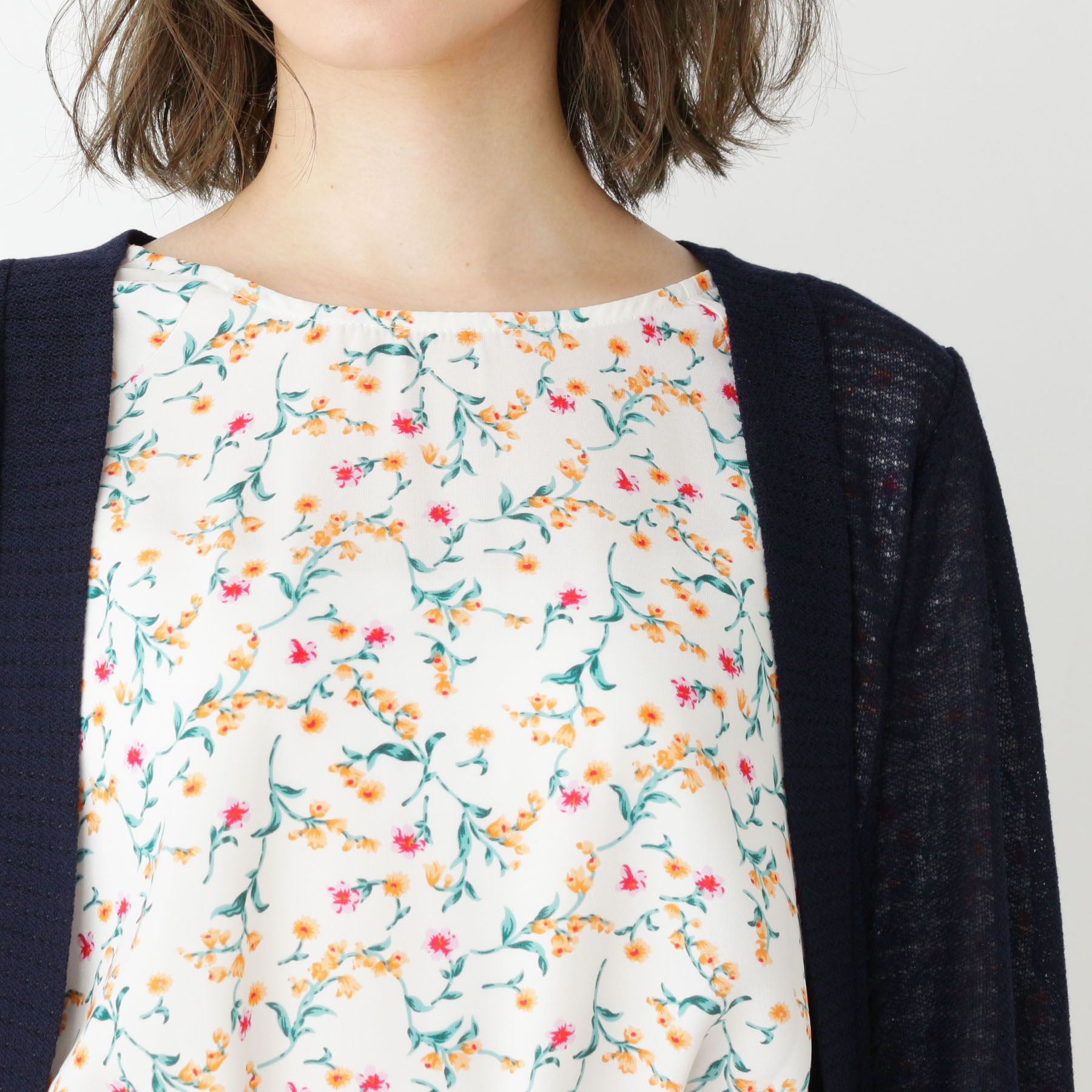 grove「ラメ透かし編みボレロカーディガン」|カーディガン|