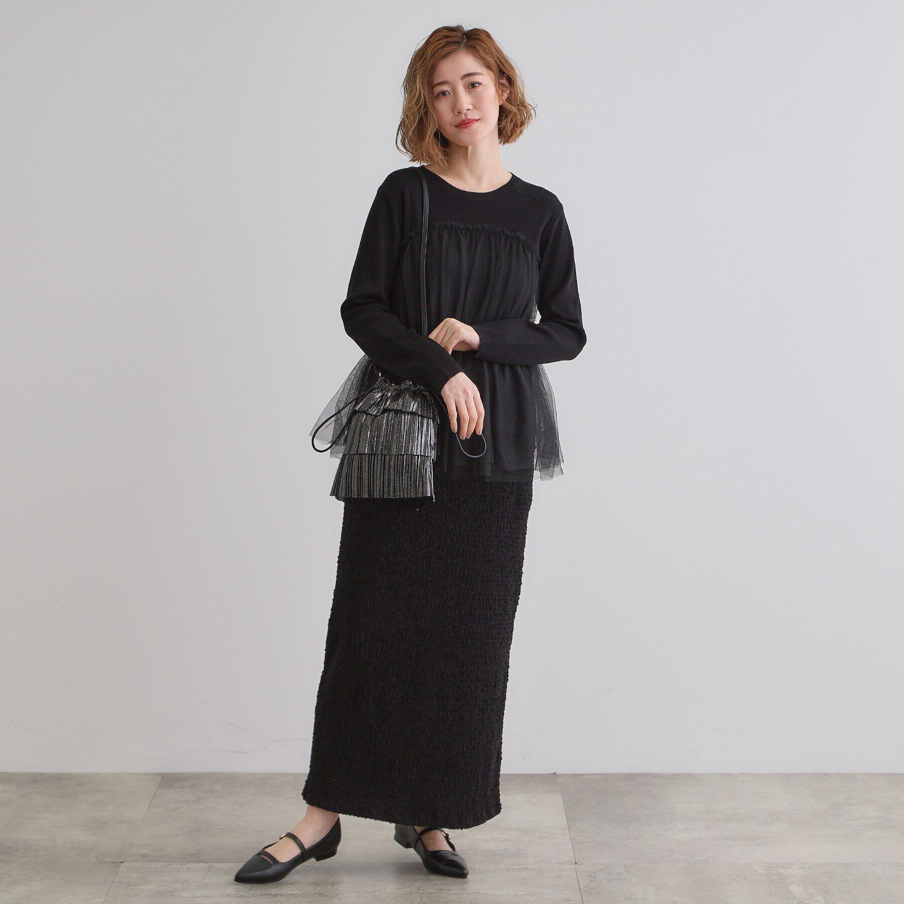 grove「ラメプリーツティアードミニショルダー」|ショルダー・メッセンジャー|