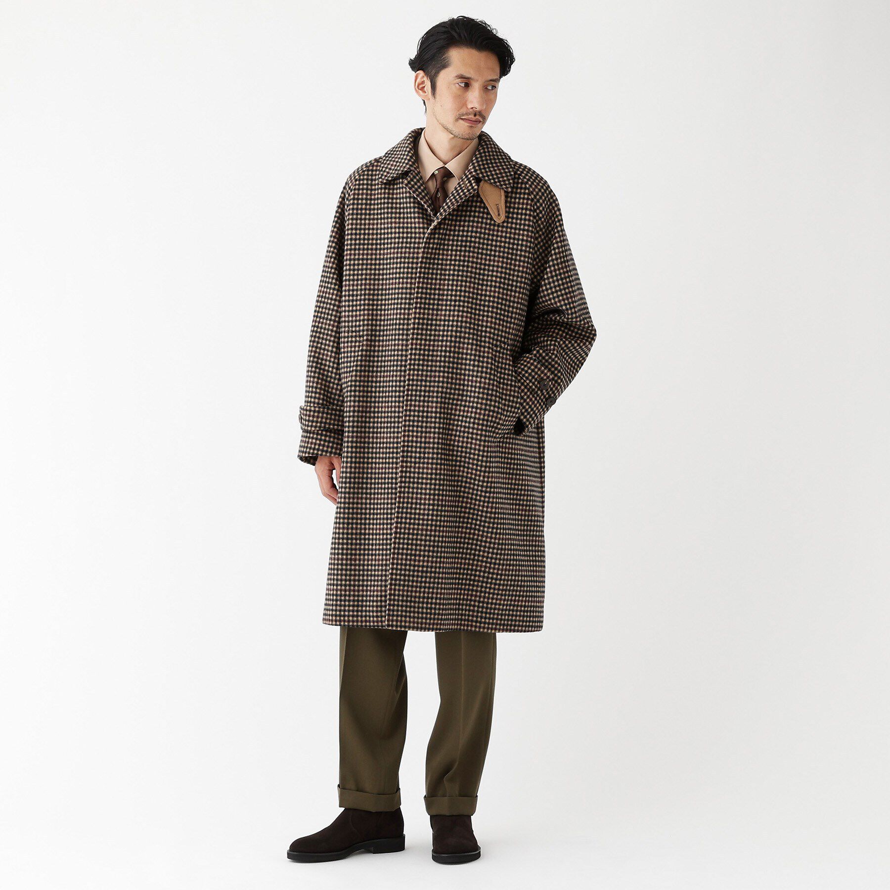 TAKEO KIKUCHI「【THE FLAGSHIP】ウールカシミヤ ダブルフェイス ビーバー コート」|ステンカラーコート|