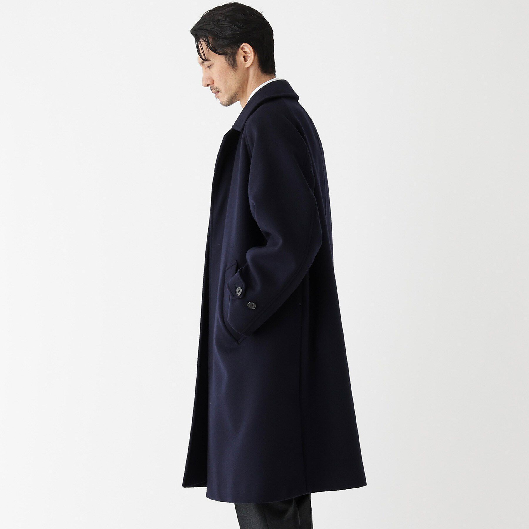 TAKEO KIKUCHI「【THE FLAGSHIP】ウールカシミヤ ダブルフェイス ビーバー コート」|ステンカラーコート|