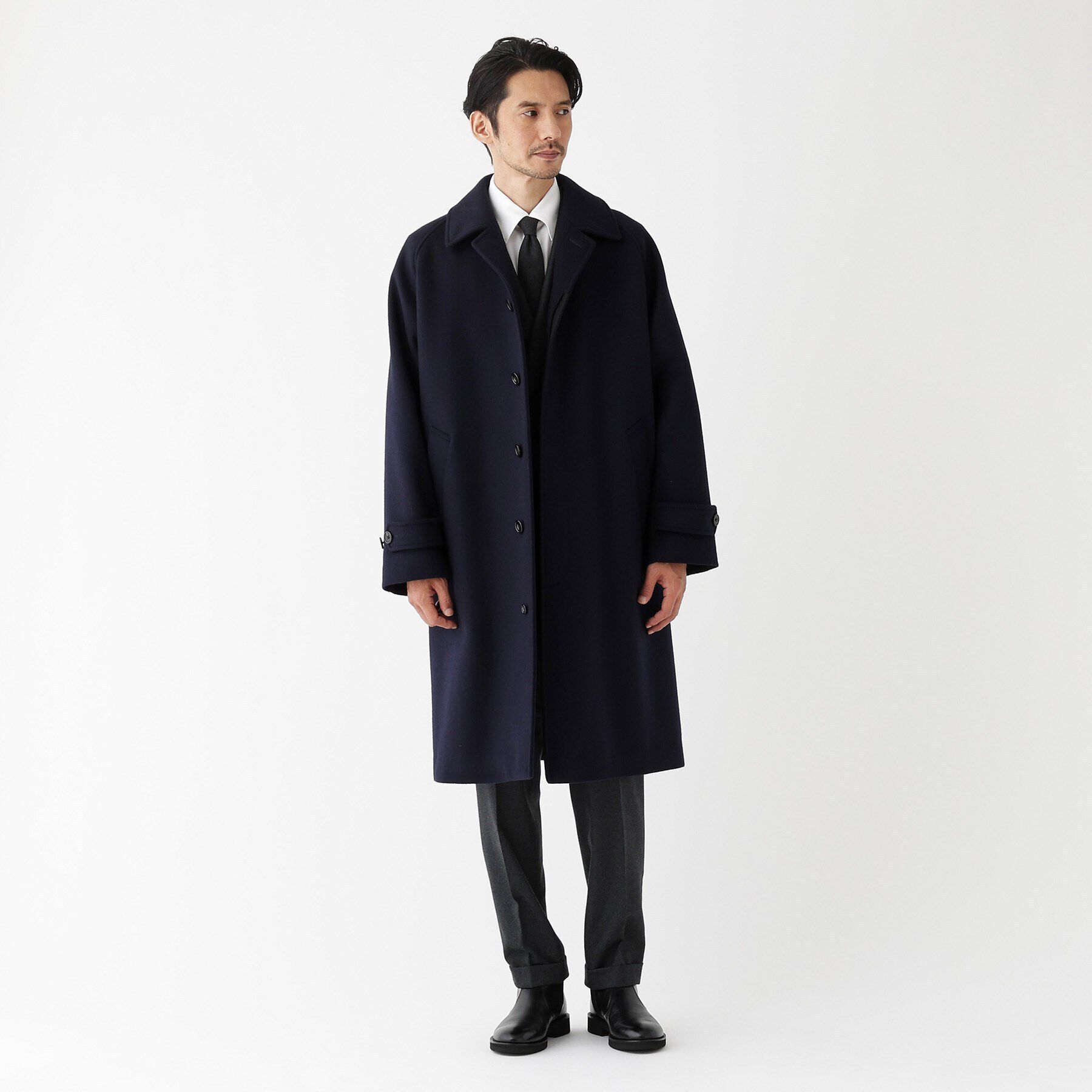 TAKEO KIKUCHI「【THE FLAGSHIP】ウールカシミヤ ダブルフェイス ビーバー コート」|ステンカラーコート|