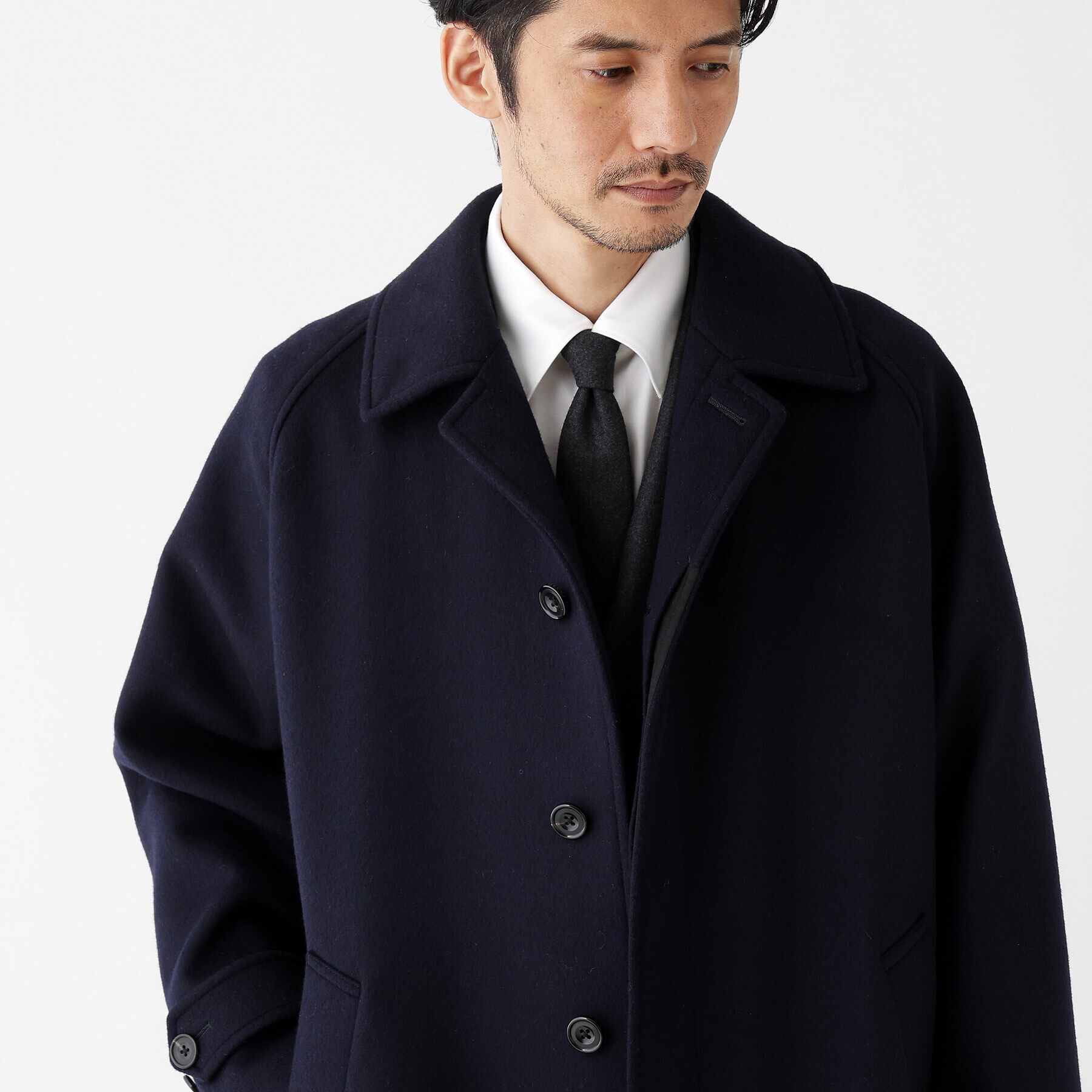 TAKEO KIKUCHI「【THE FLAGSHIP】ウールカシミヤ ダブルフェイス ビーバー コート」|ステンカラーコート|