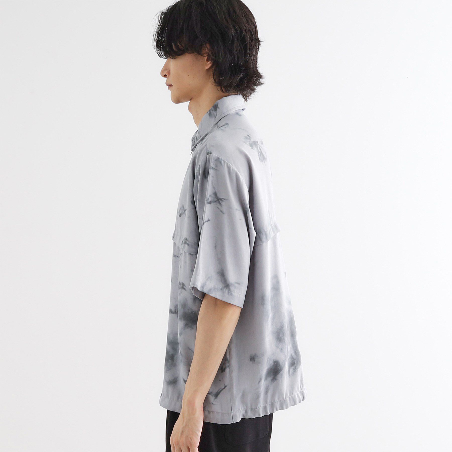 tk.TAKEO KIKUCHI「ブラープリントシャンブレーシャツアウター」|シャツ・ブラウス|