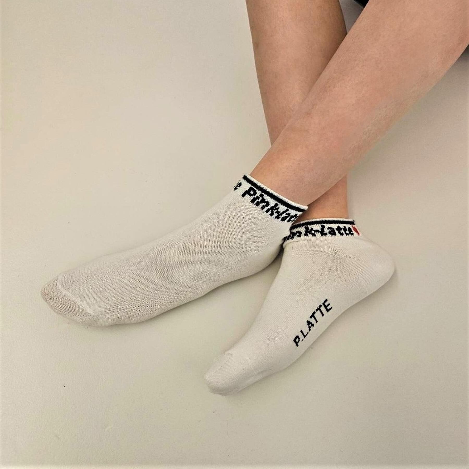 PINK-latte「リブロゴショート丈ソックス」|ソックス|ホワイト(001)