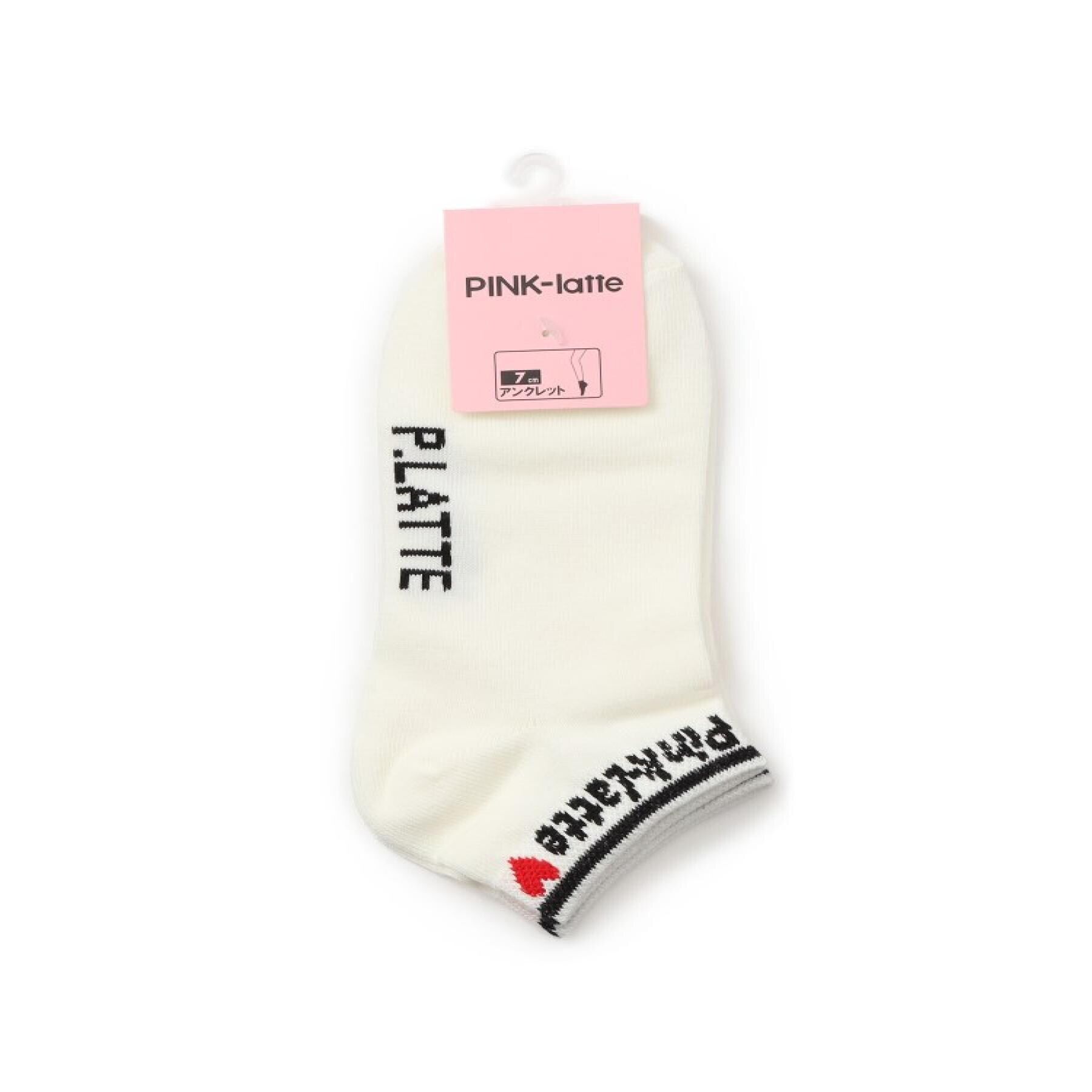 PINK-latte「リブロゴショート丈ソックス」|ソックス|