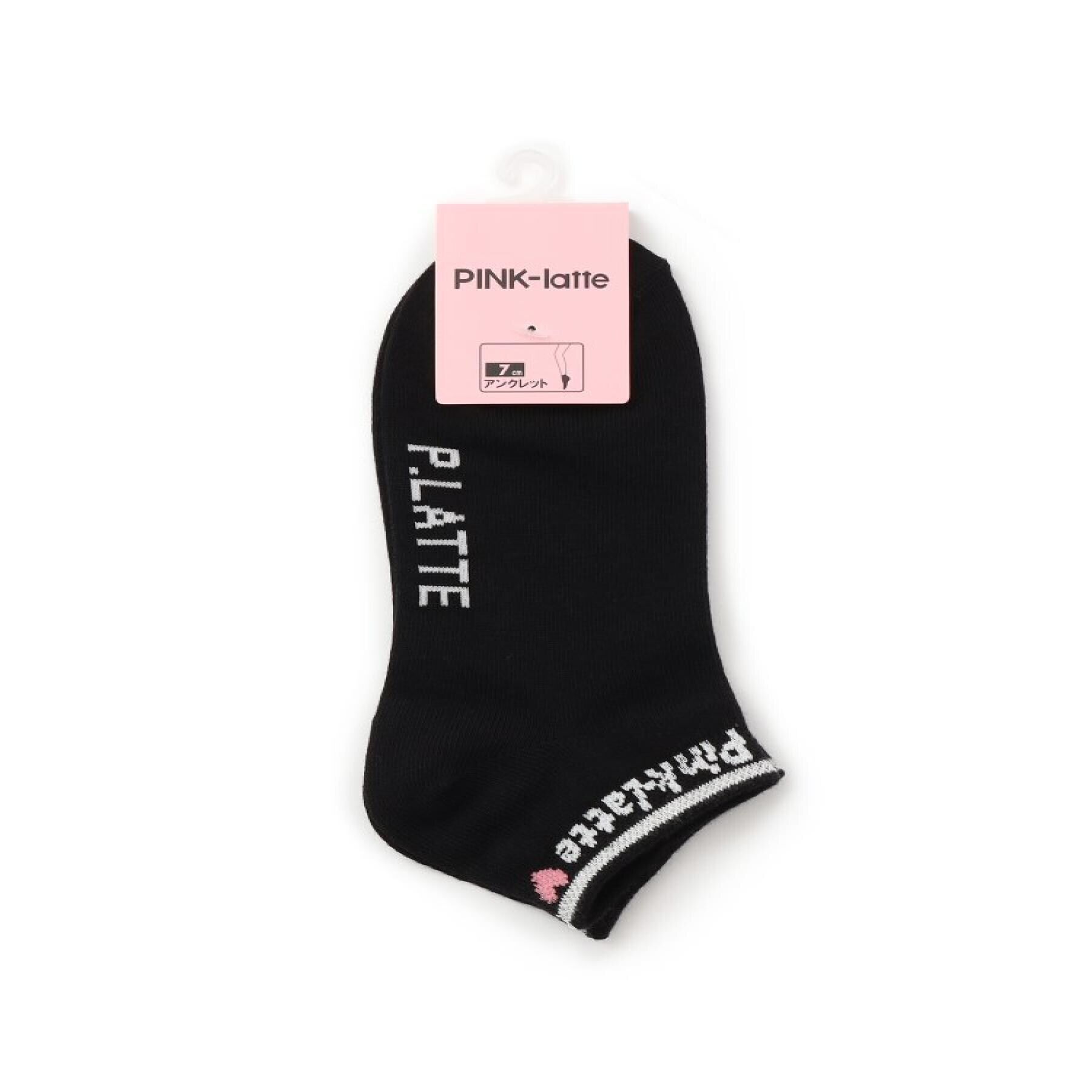 PINK-latte「リブロゴショート丈ソックス」|ソックス|