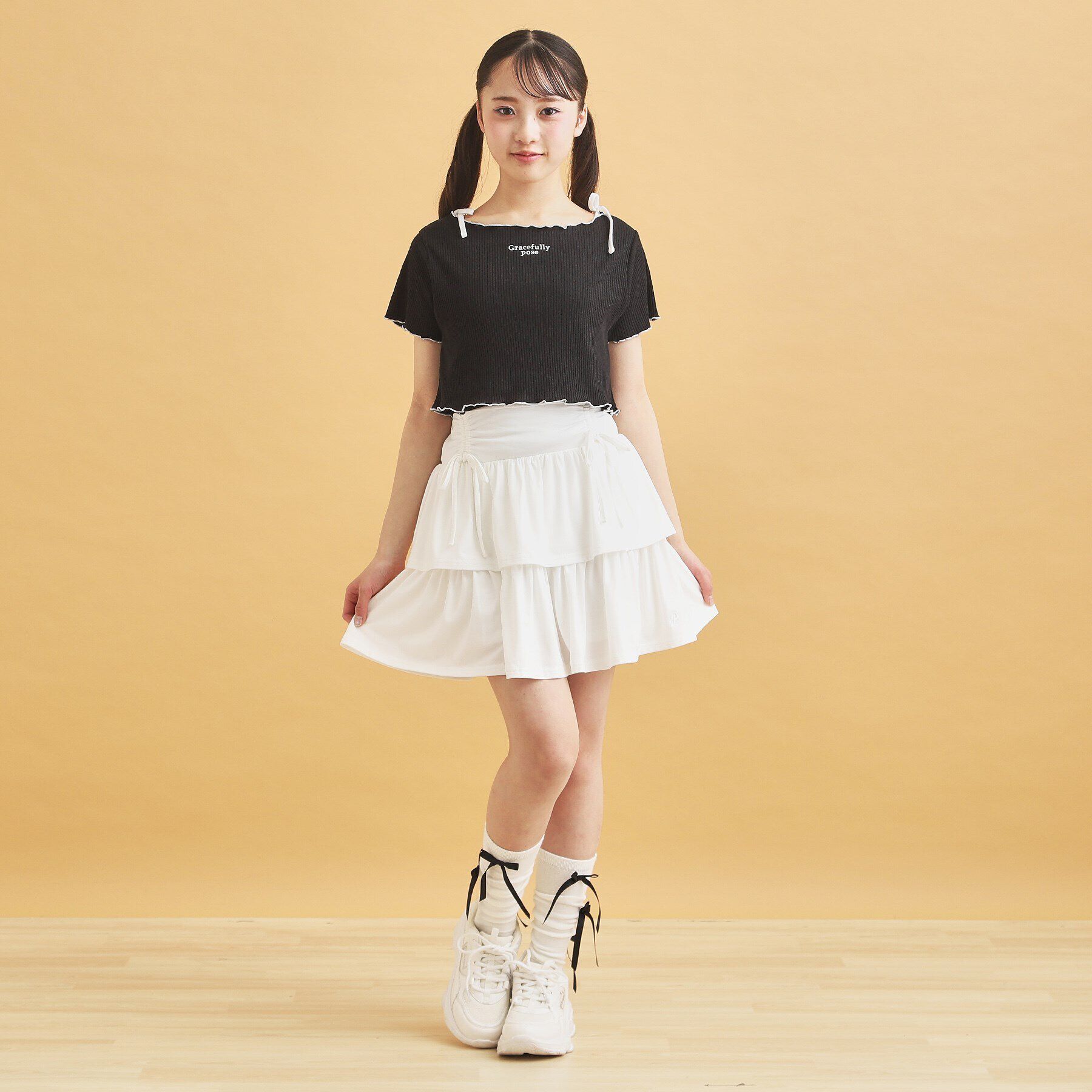 PINK-latte「【セットアイテム】オフショルテレコTシャツ＋テレコキャミ」|その他|