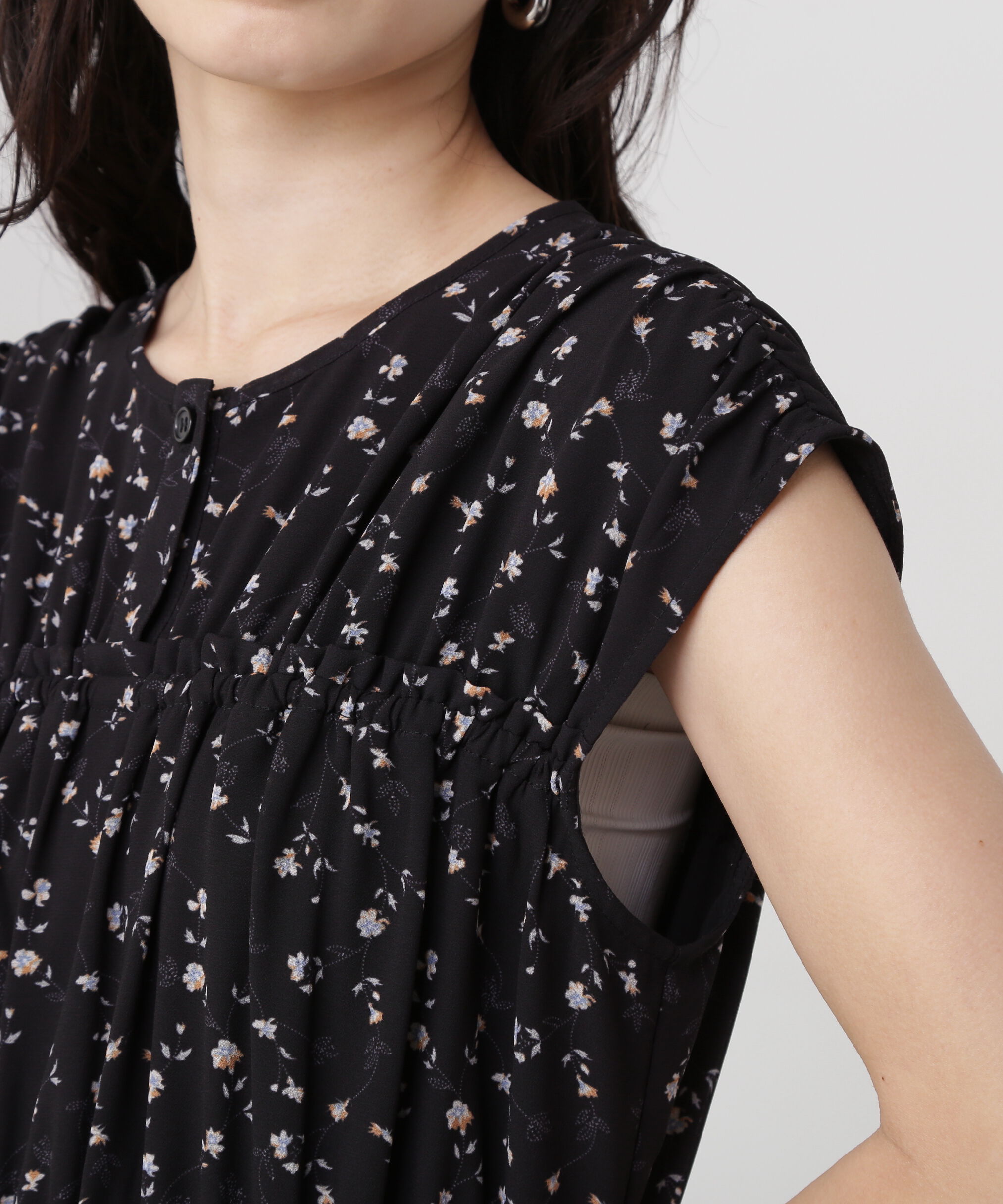  「シフォンフラワープリントワンピース」|ワンピース|