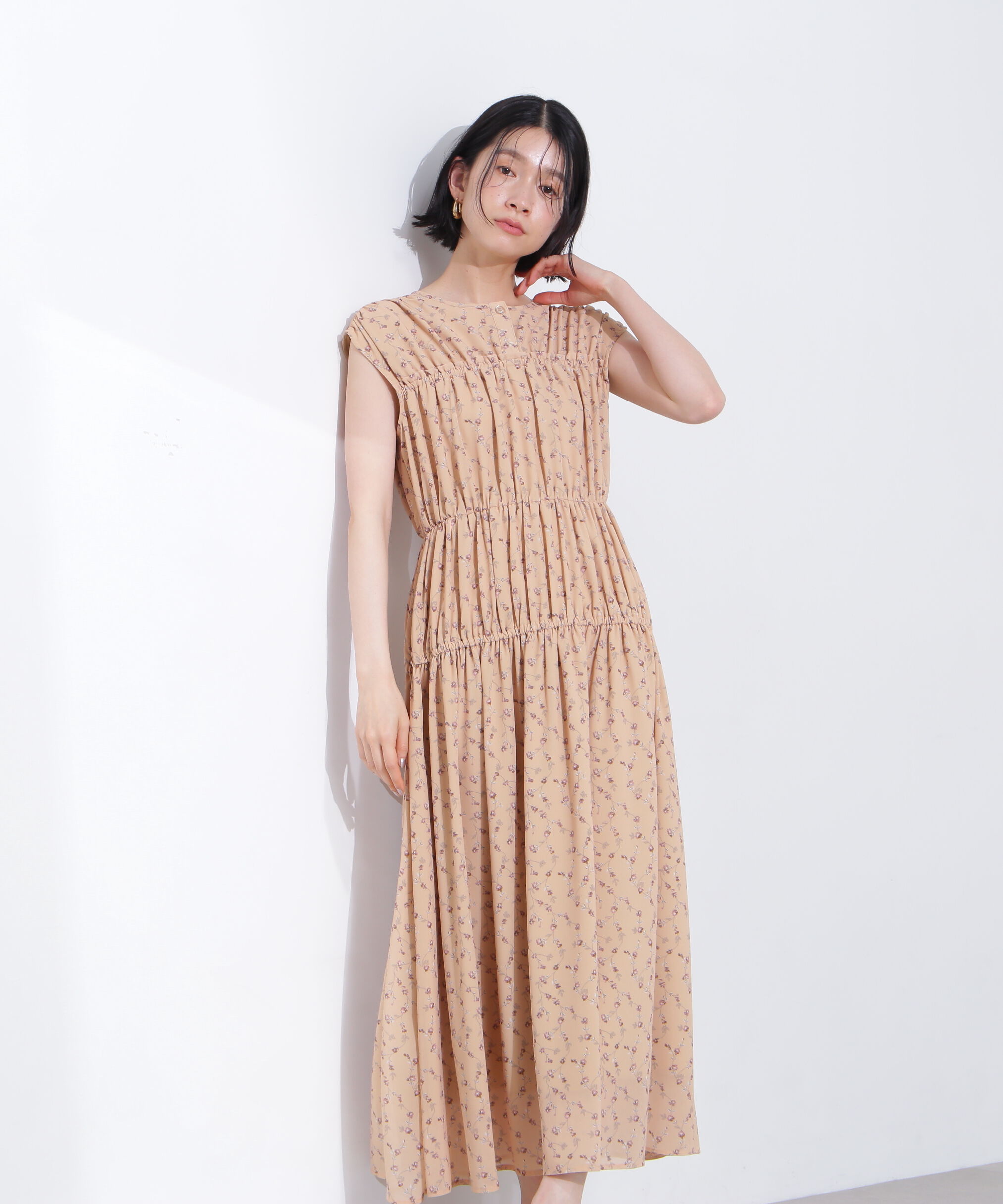  「シフォンフラワープリントワンピース」|ワンピース|オレンジベー 2