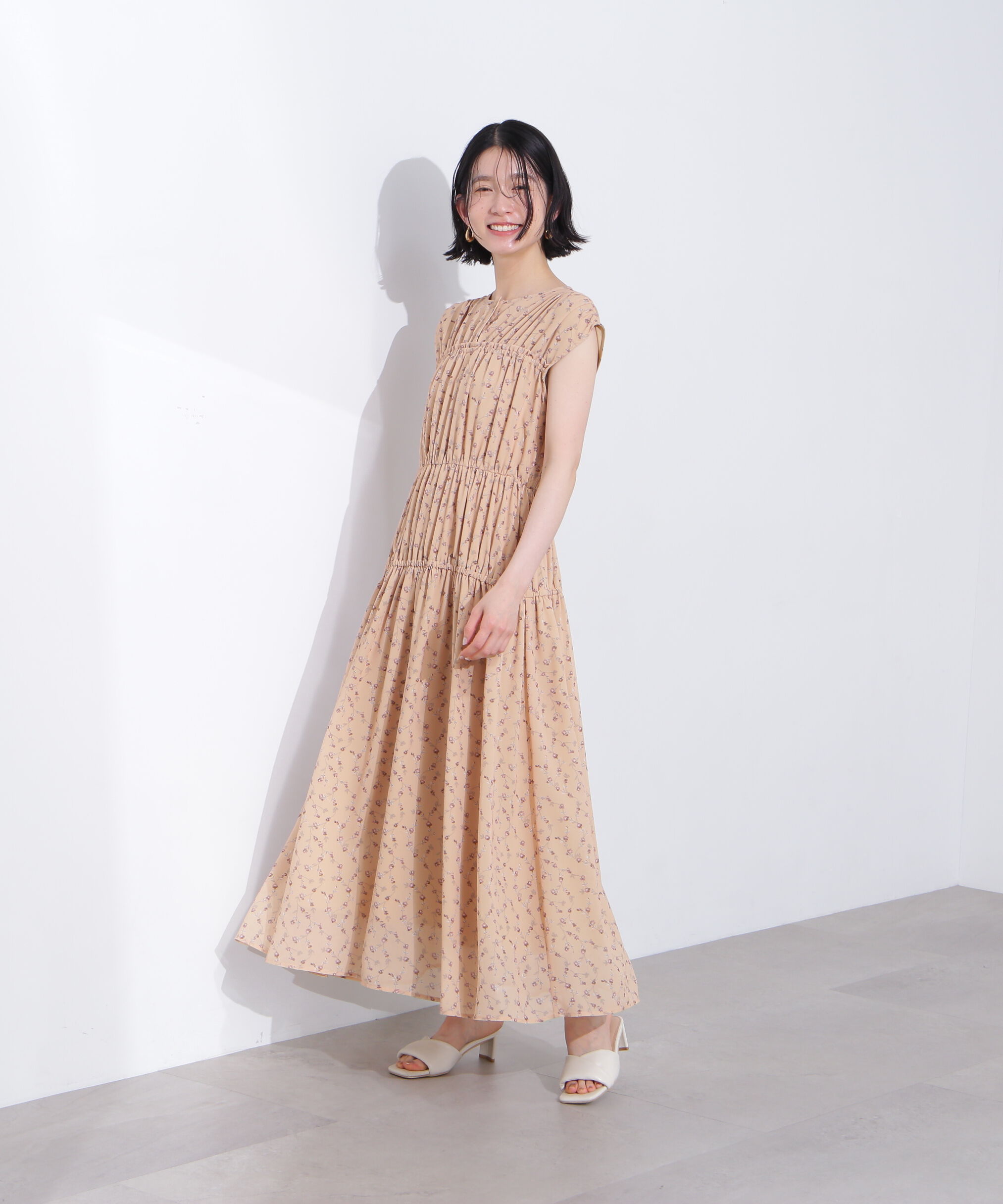  「シフォンフラワープリントワンピース」|ワンピース|