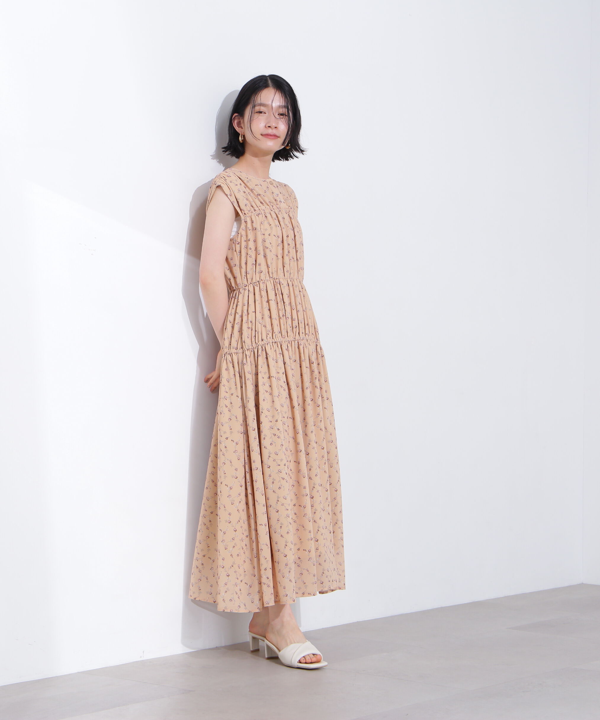  「シフォンフラワープリントワンピース」|ワンピース|