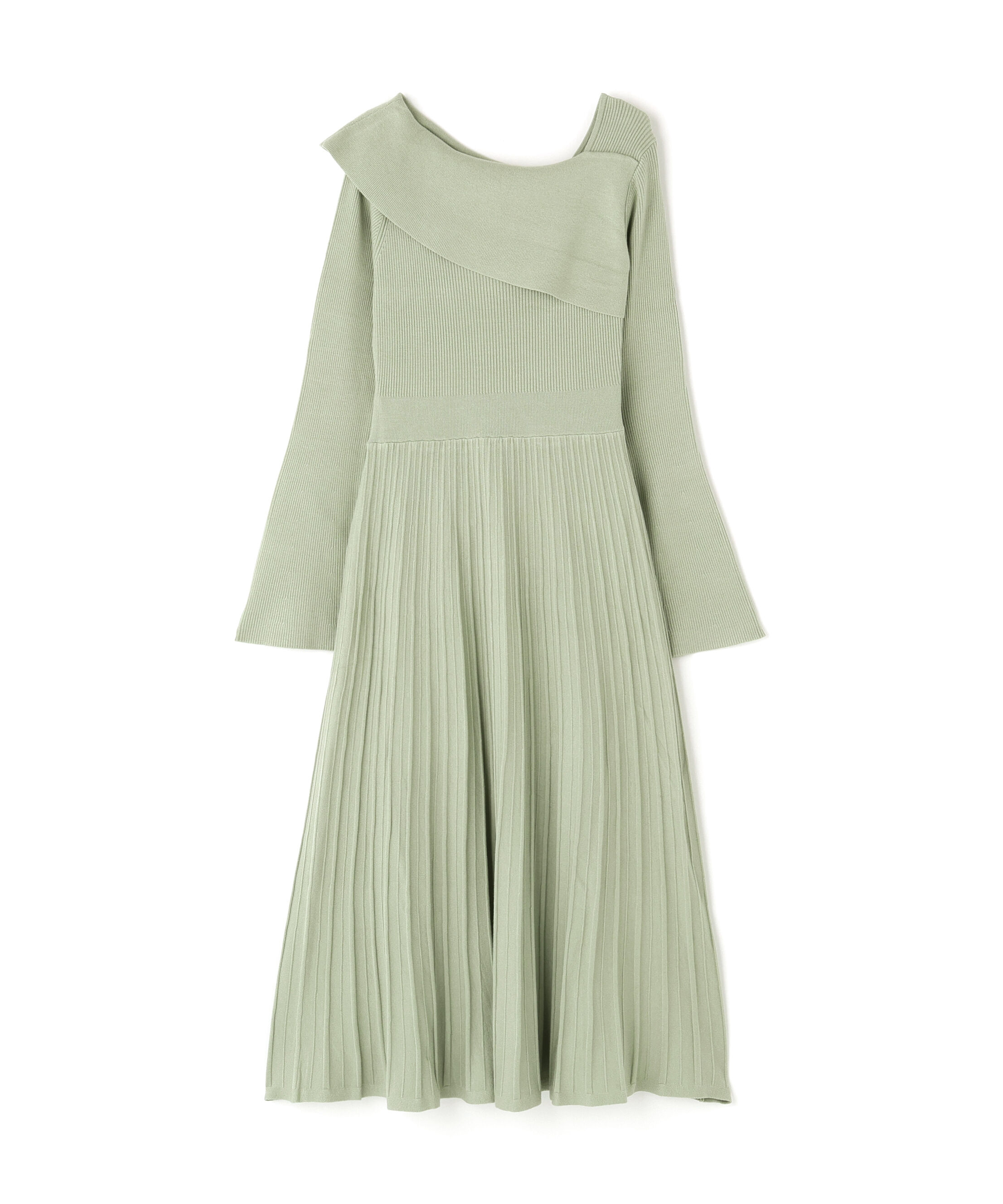  「アシメネックニットワンピース」|ワンピース|