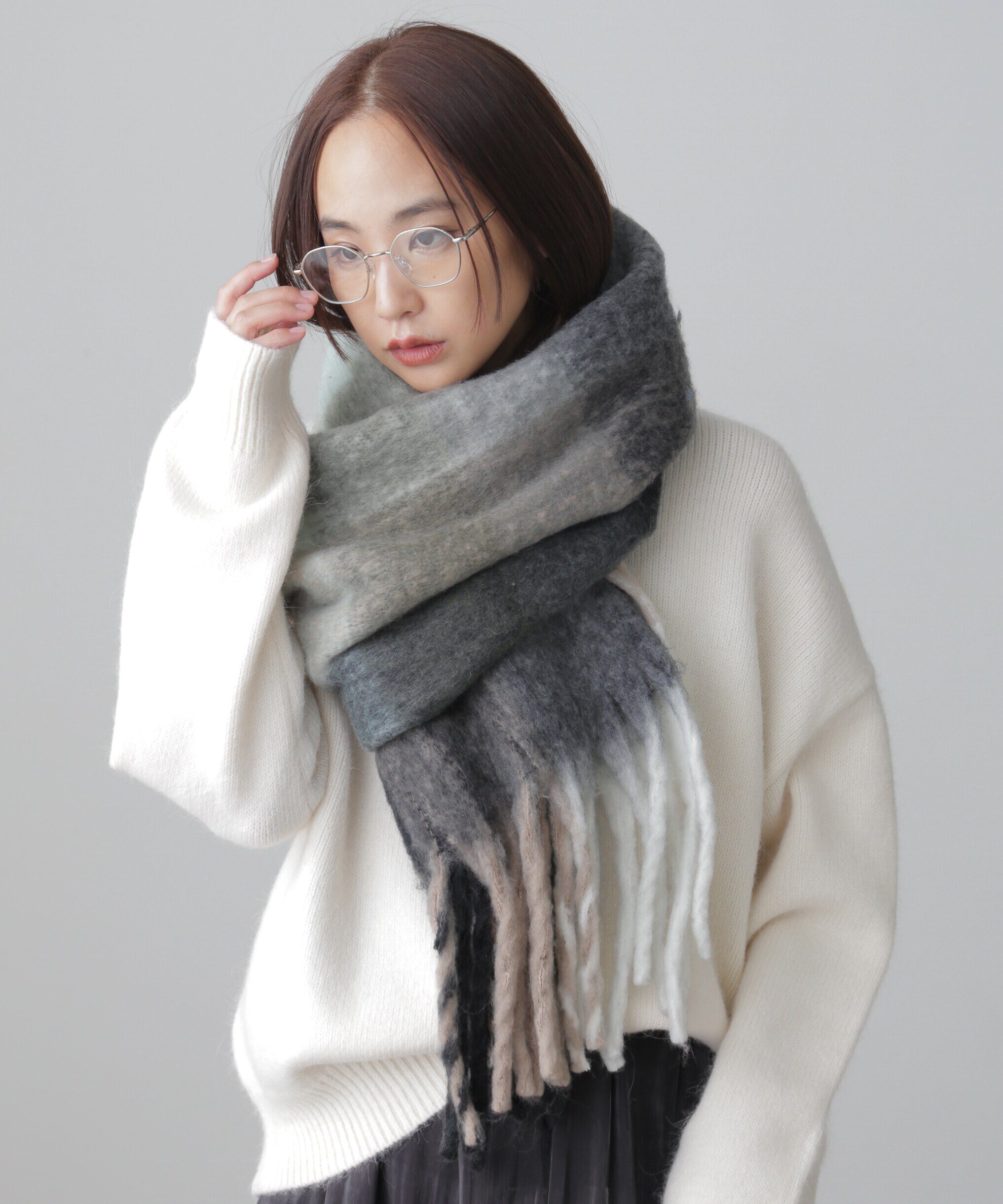  「大柄チェックストール」|ソックス|