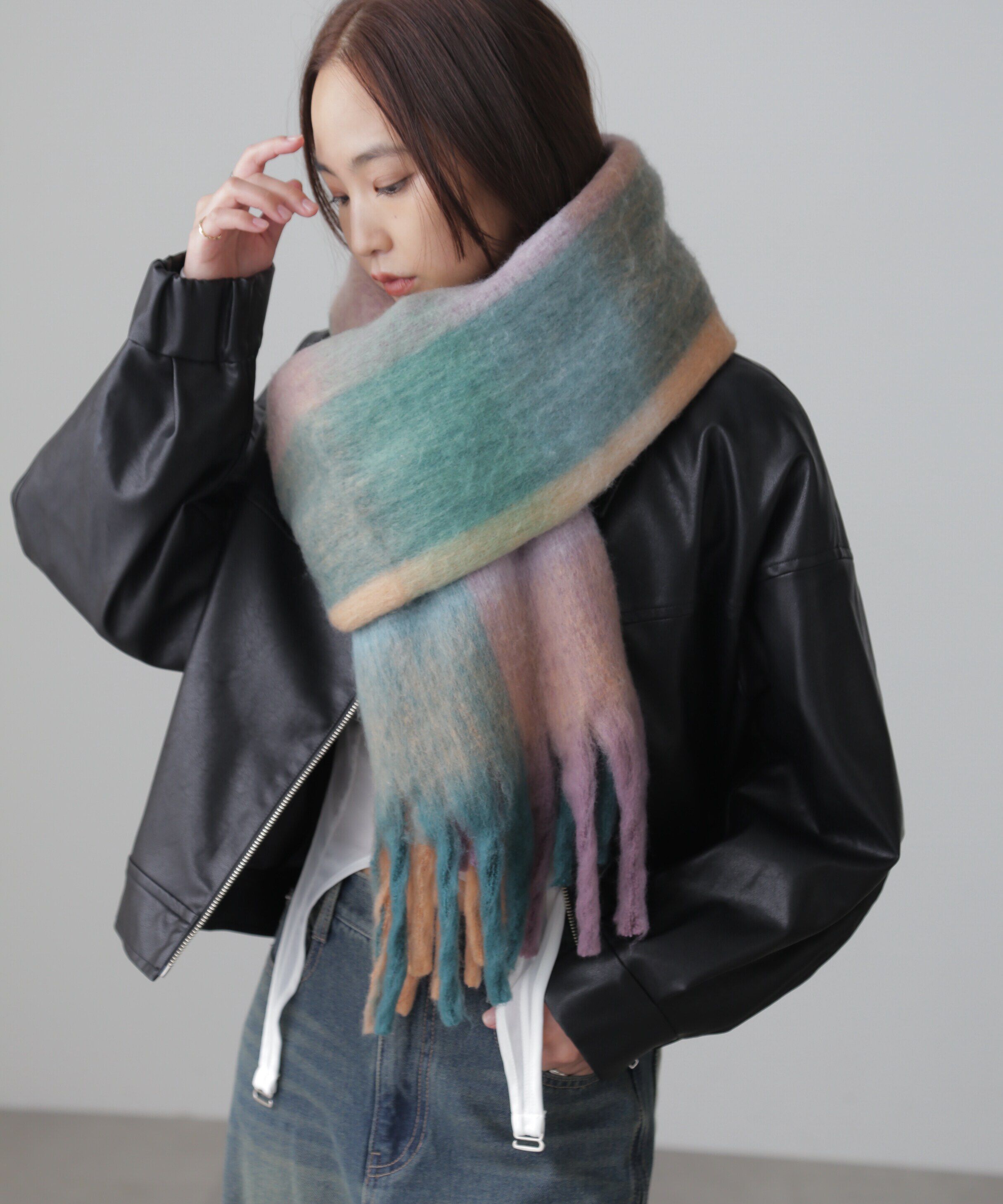  「大柄チェックストール」|ソックス|