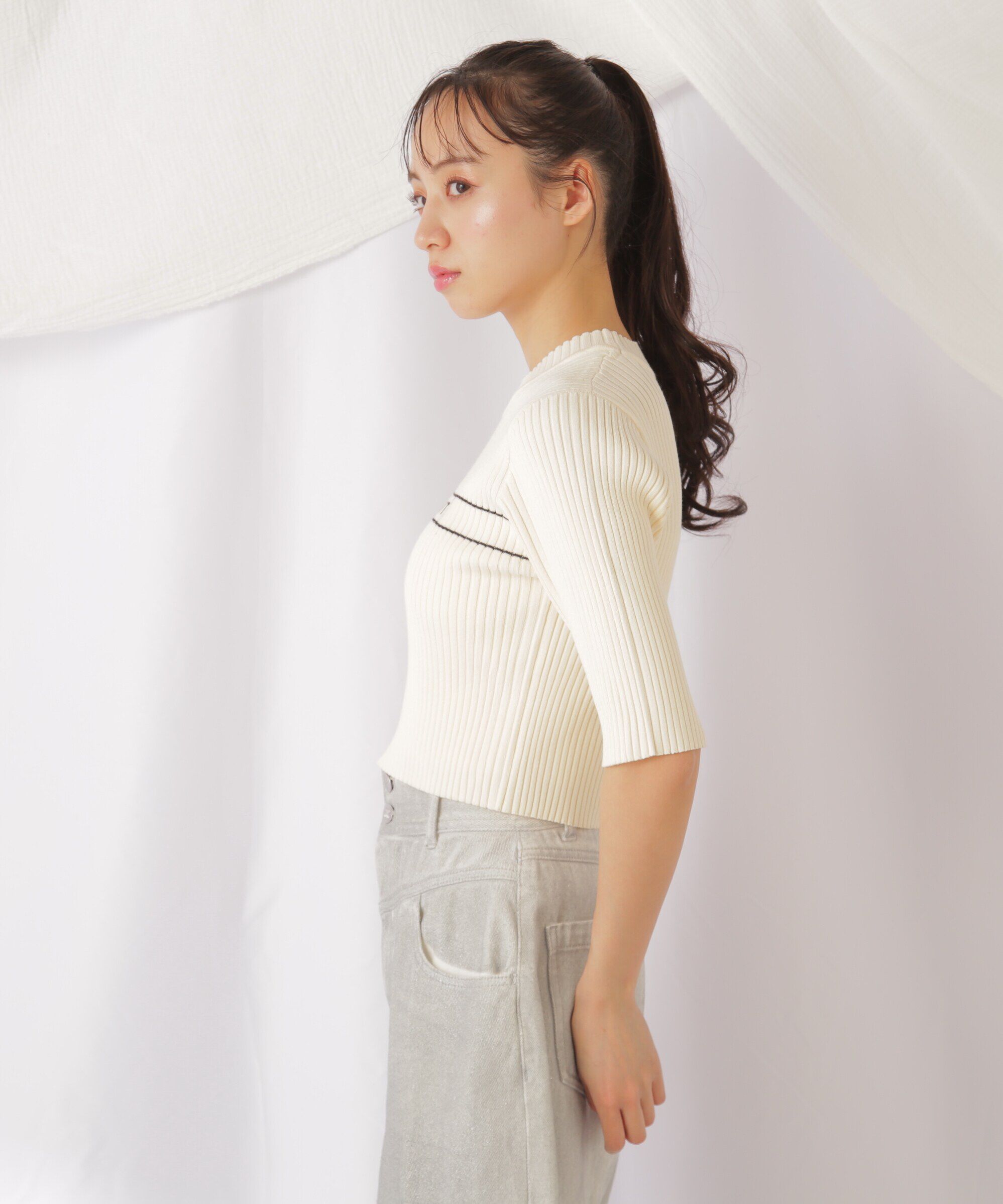  「ロゴジャガードコンパクトニット」|ニット・セーター|