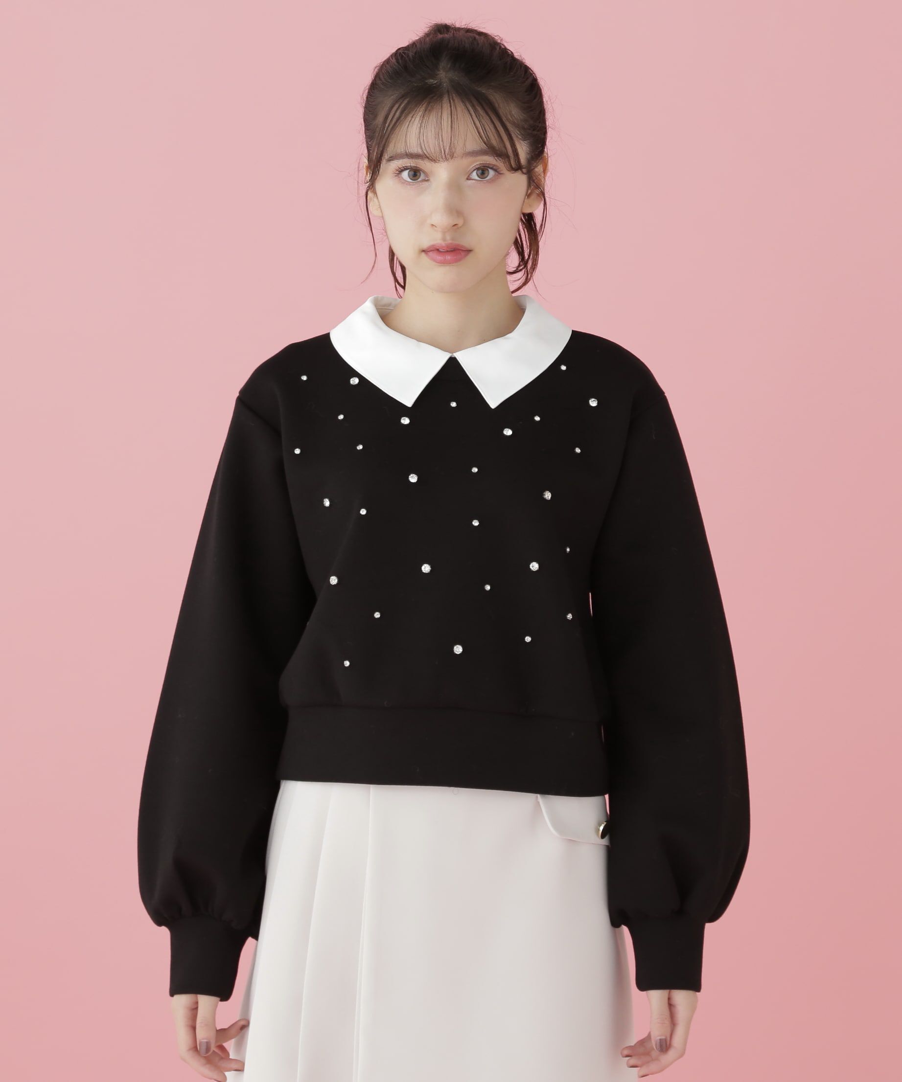  「襟付き2wayビジュースウェット」|Tシャツ・カットソー|