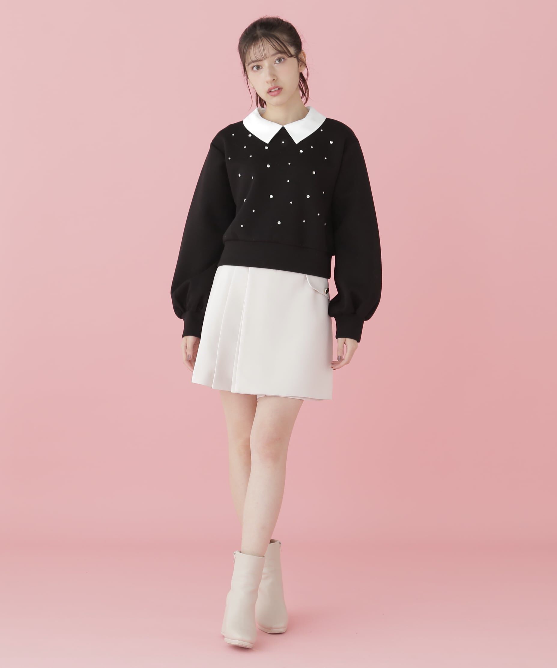  「襟付き2wayビジュースウェット」|Tシャツ・カットソー|