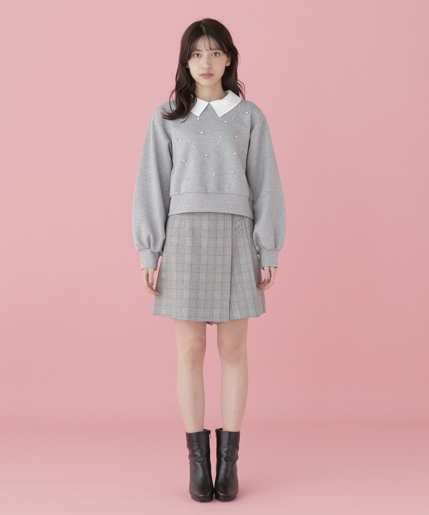  「襟付き2wayビジュースウェット」|Tシャツ・カットソー|