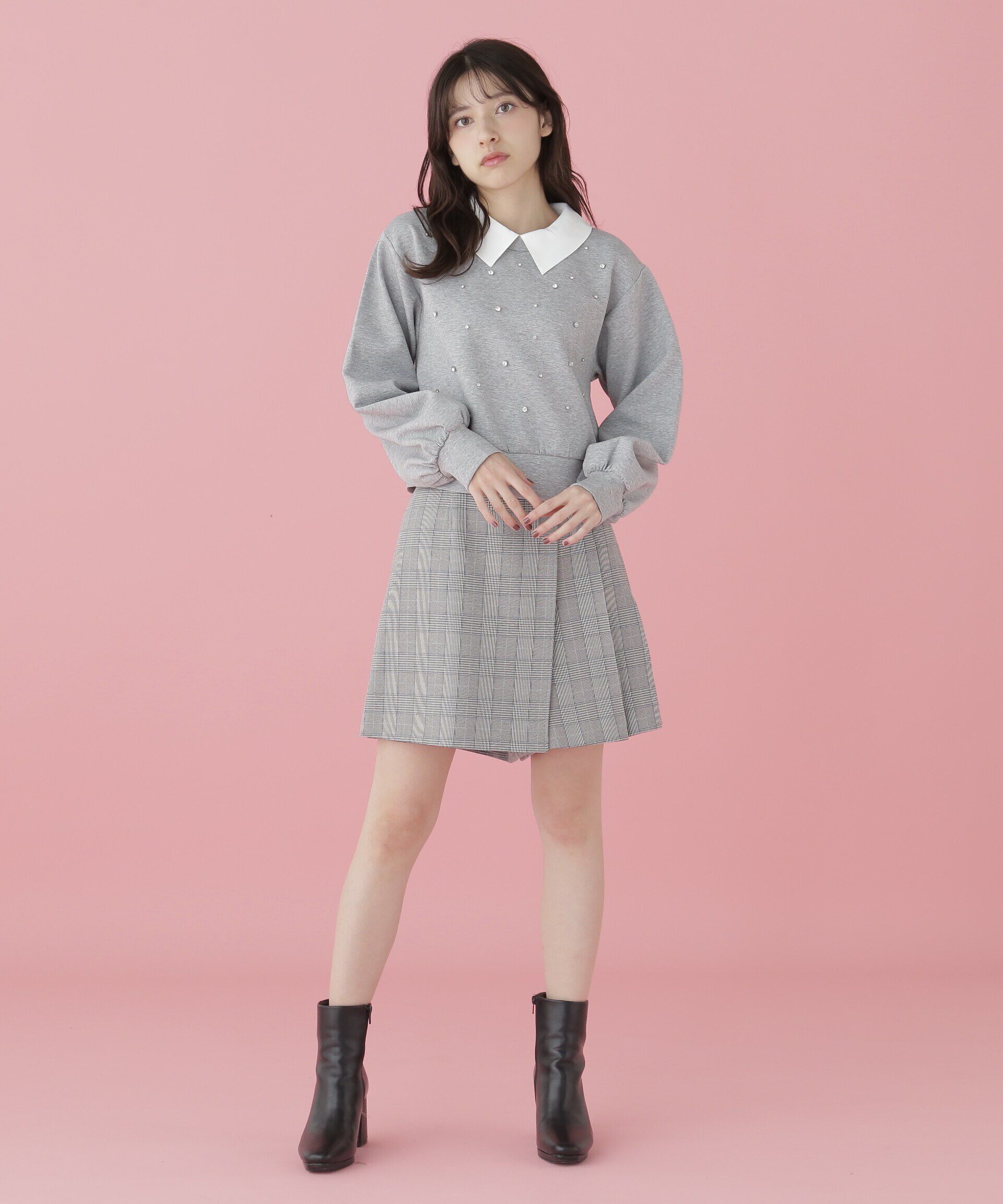  「襟付き2wayビジュースウェット」|Tシャツ・カットソー|