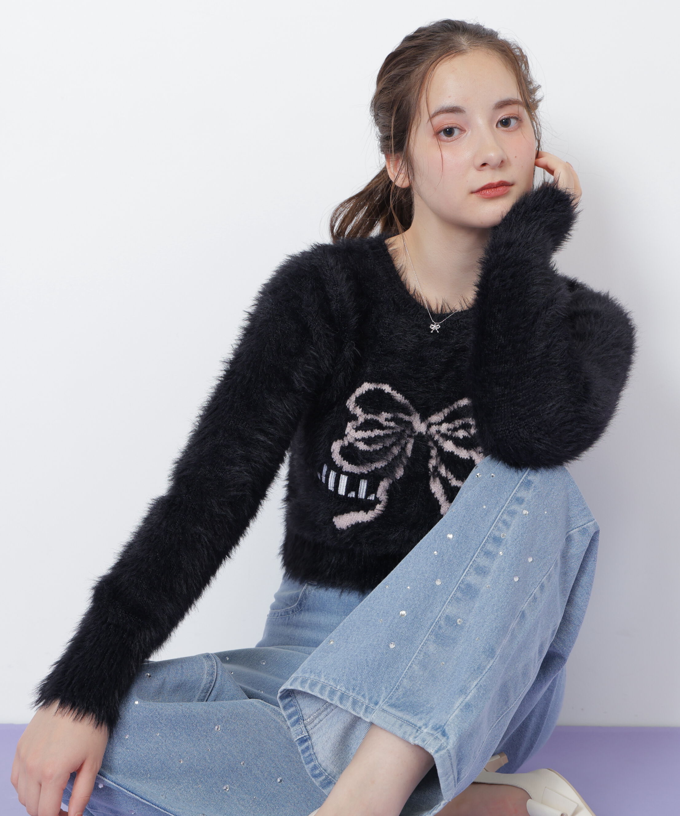  「フェザーリボンジャガードニット」|ニット・セーター|