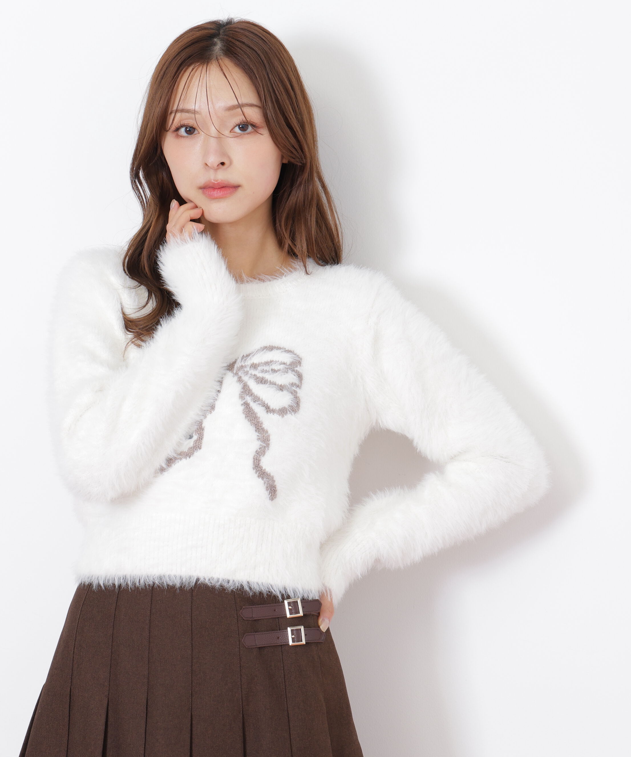  「フェザーリボンジャガードニット」|ニット・セーター|