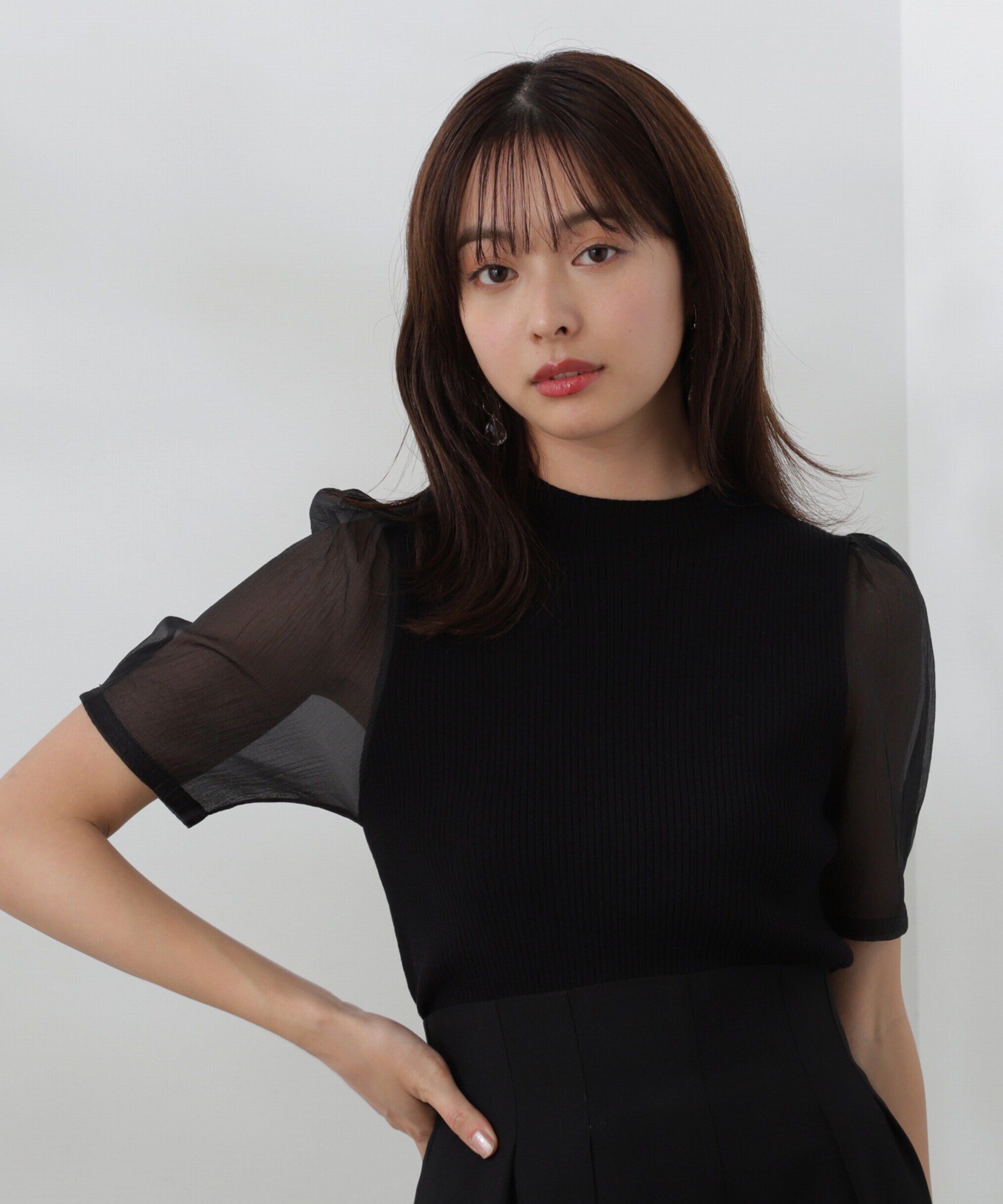 PROPORTION BODY DRESSING「オーガンジースリーブニット」|ニット・セーター|